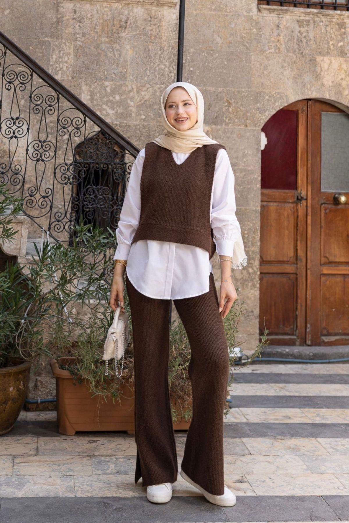 Venüs Üçlü Triko Takım Kahve, Fiyatları Venüs Üçlü Triko Takım Kahve- Haza Moda 