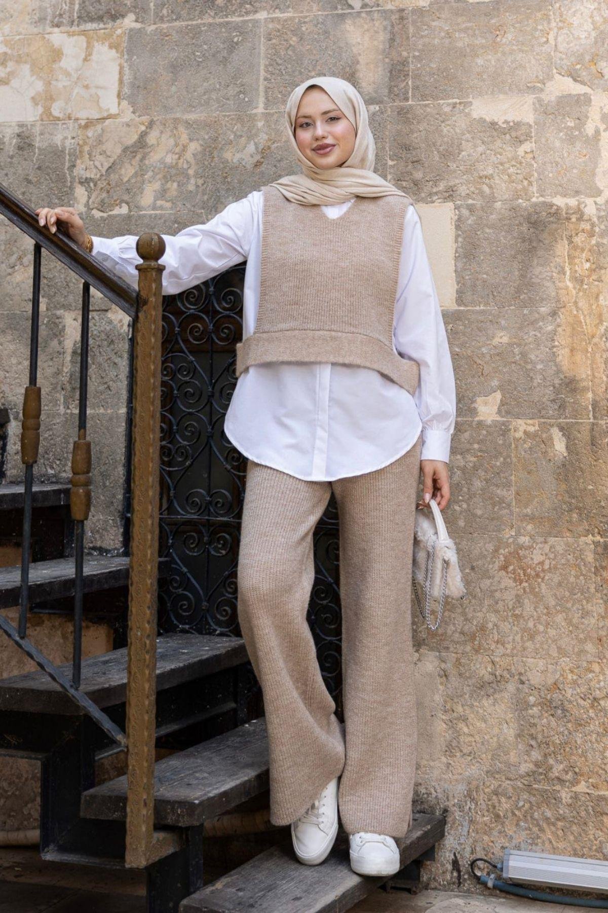 Venüs Üçlü Triko Takım Krem, Fiyatları Venüs Üçlü Triko Takım Krem- Haza Moda 