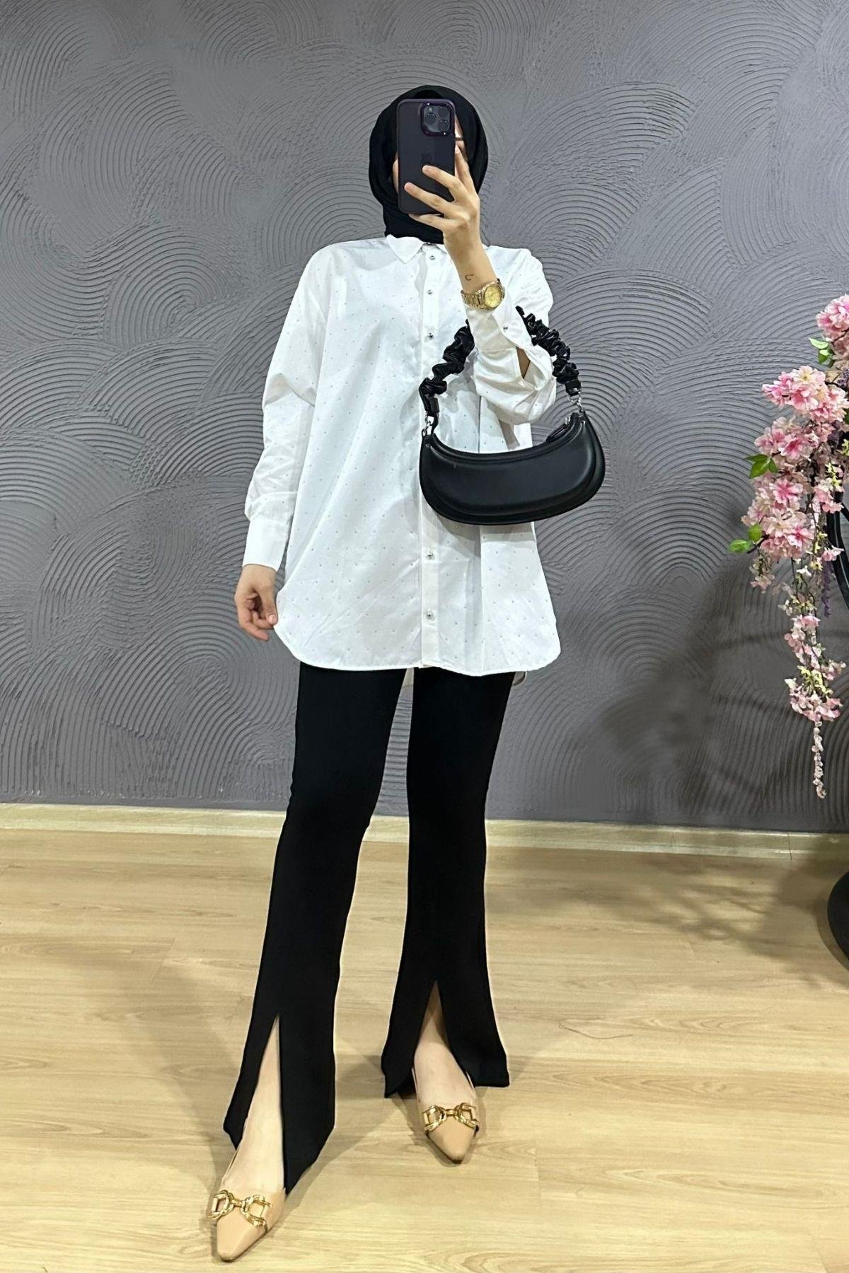 Vera Taş Detay Gömlek Beyaz, Fiyatları 