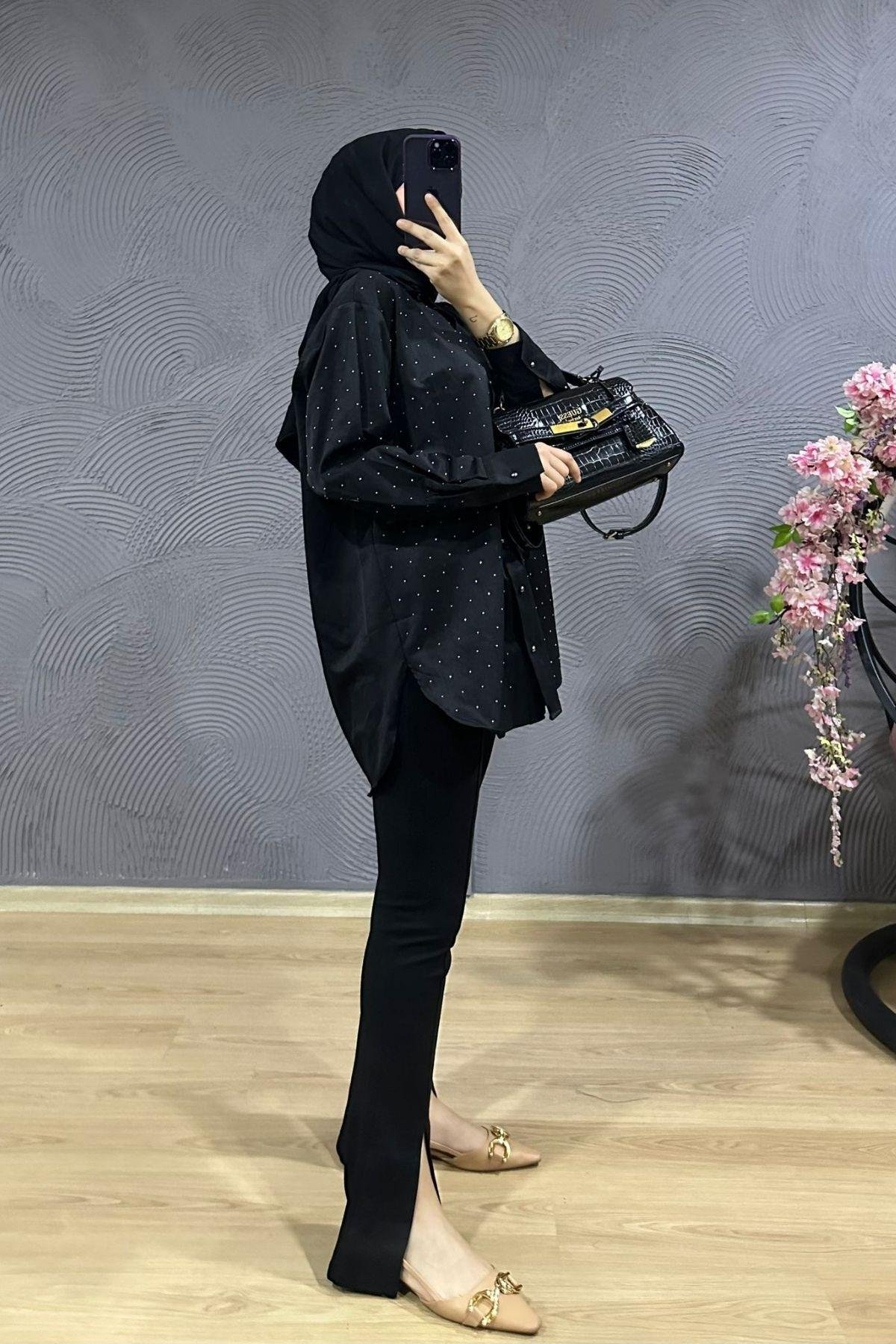 Vera Taş Detay Gömlek Siyah, Fiyatları 