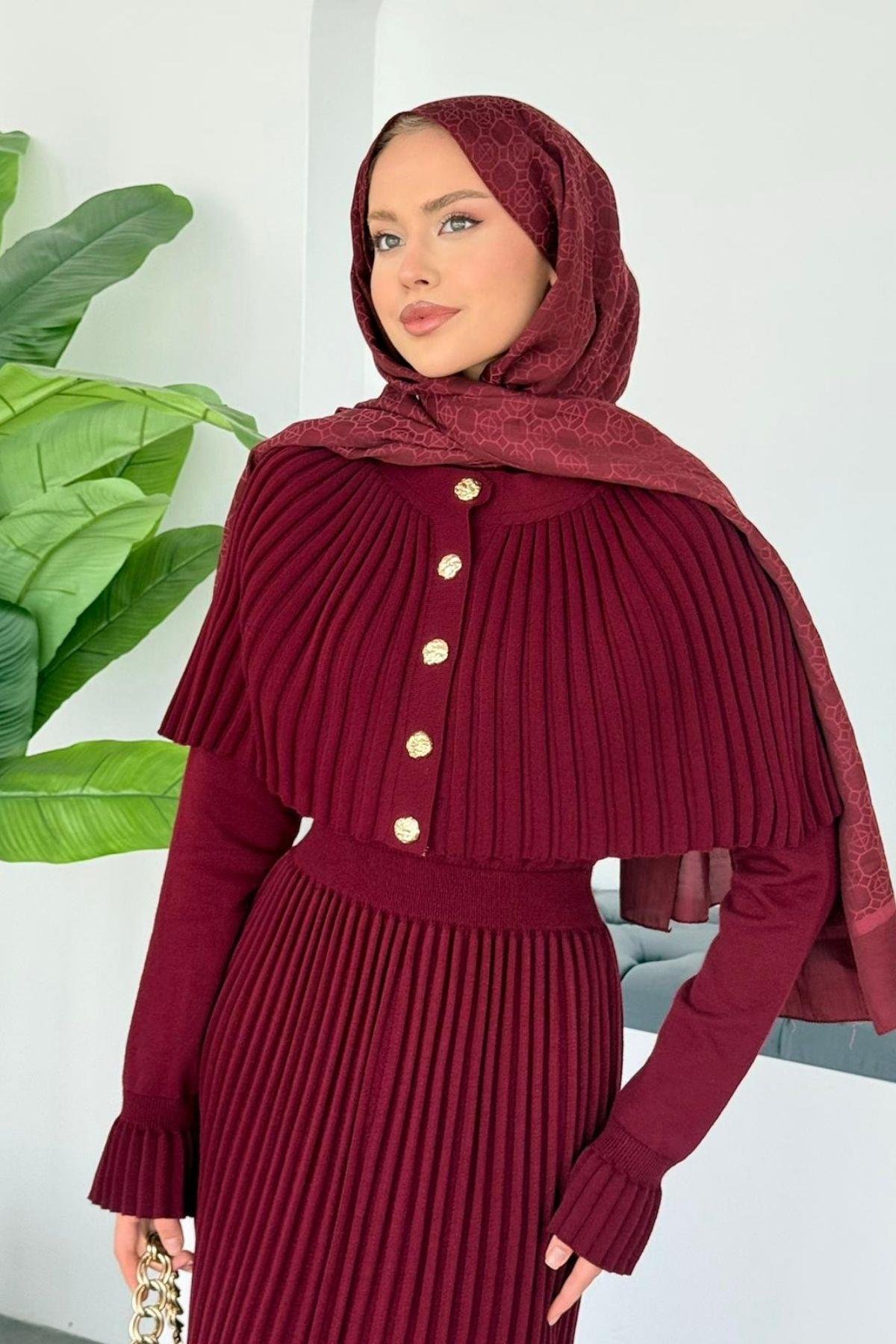 Veronika Tasarım Elbise Bordo, Fiyatları 