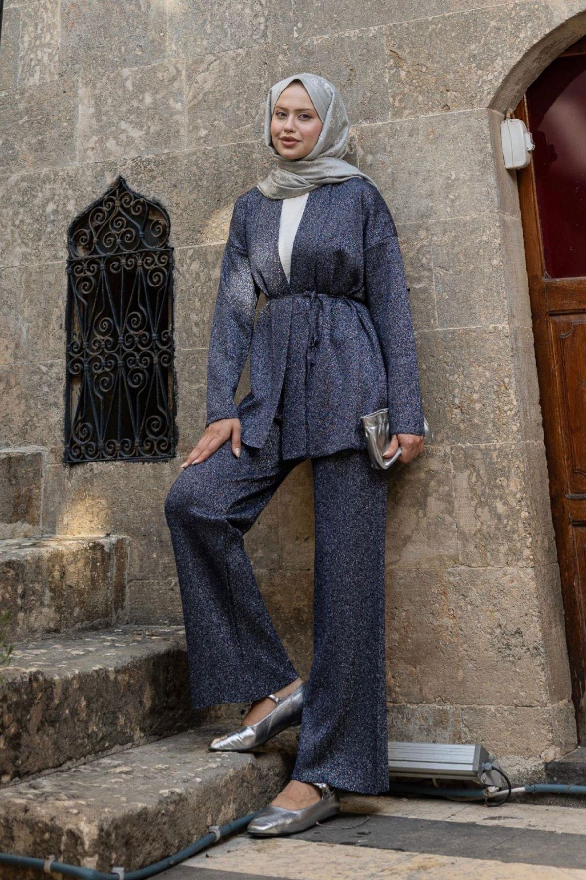 Victoria Simli Takım Lacivert, Fiyatları Victoria Simli Takım Lacivert- Haza Moda 