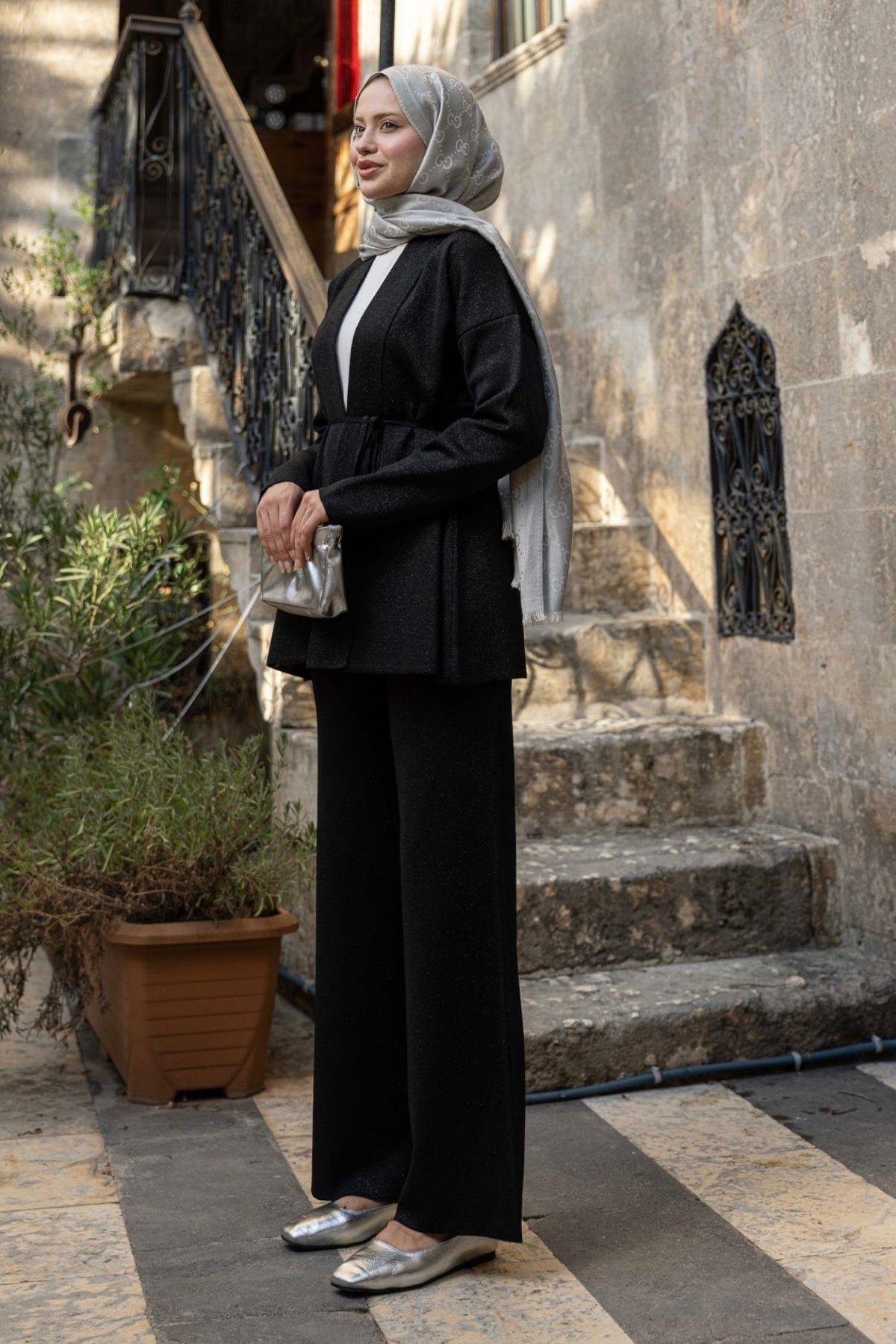 Victoria Simli Takım Siyah, Fiyatları Victoria Simli Takım Siyah- Haza Moda 