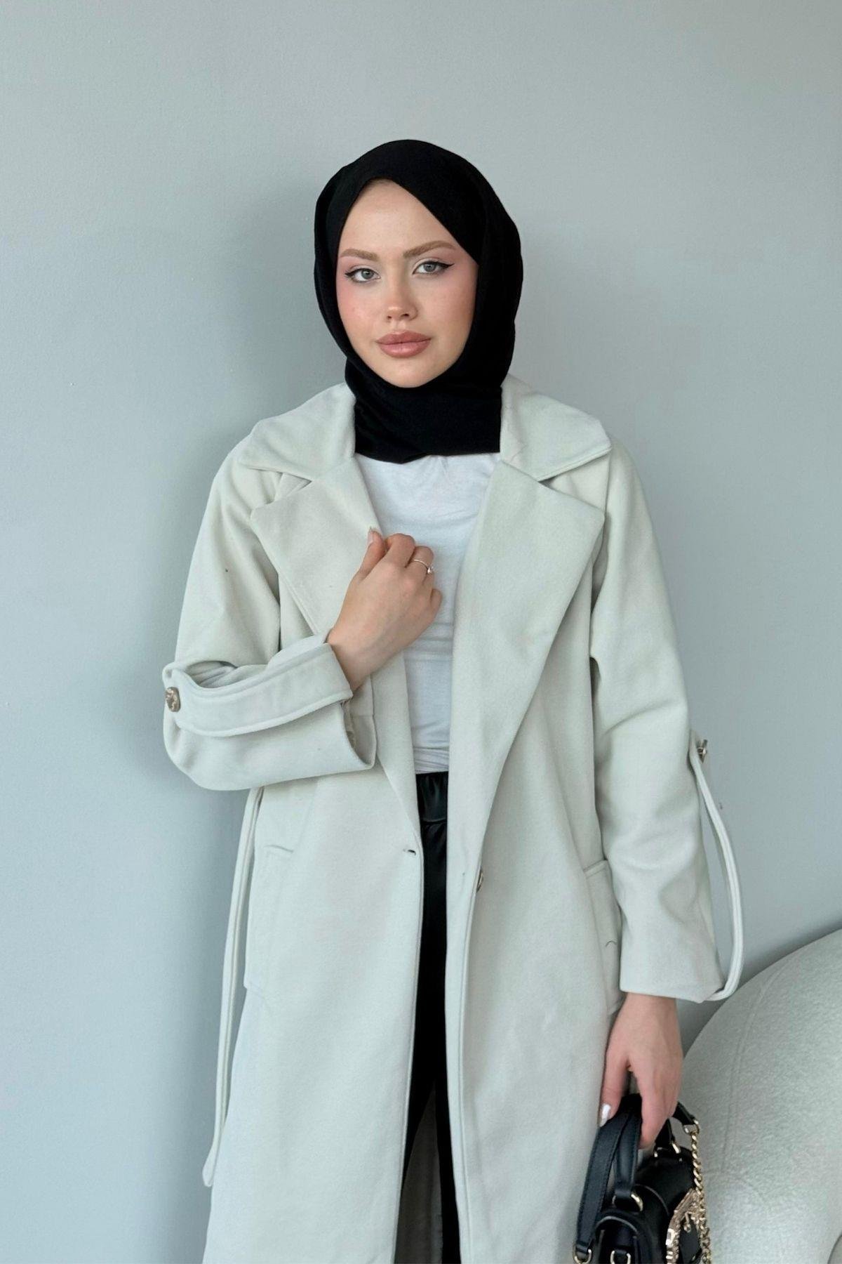 Vişhy Kaşe Kaban Taş, Fiyatları Haza Moda | Tesettür Giyim | Vişhy Kaşe Kaban Taş