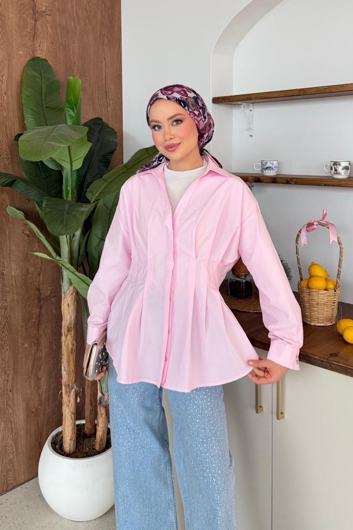 Wolla Pileli Gömlek Pembe, Fiyatları Wolla Pileli Gömlek Pembe| Haza Moda