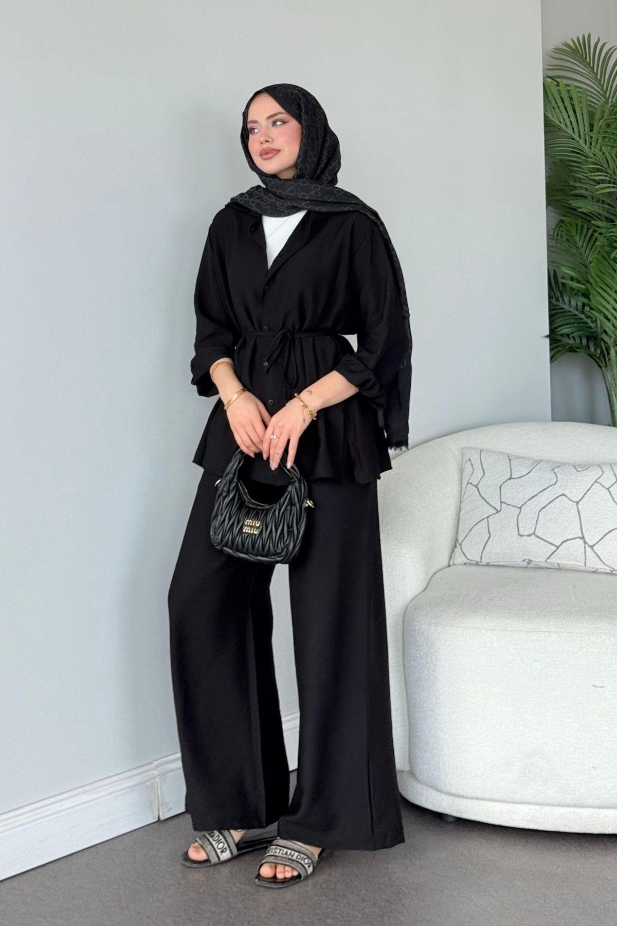 Yalıkavak İkili Takım Siyah, Fiyatları Yalıkavak İkili Takım Siyah- Haza Moda 