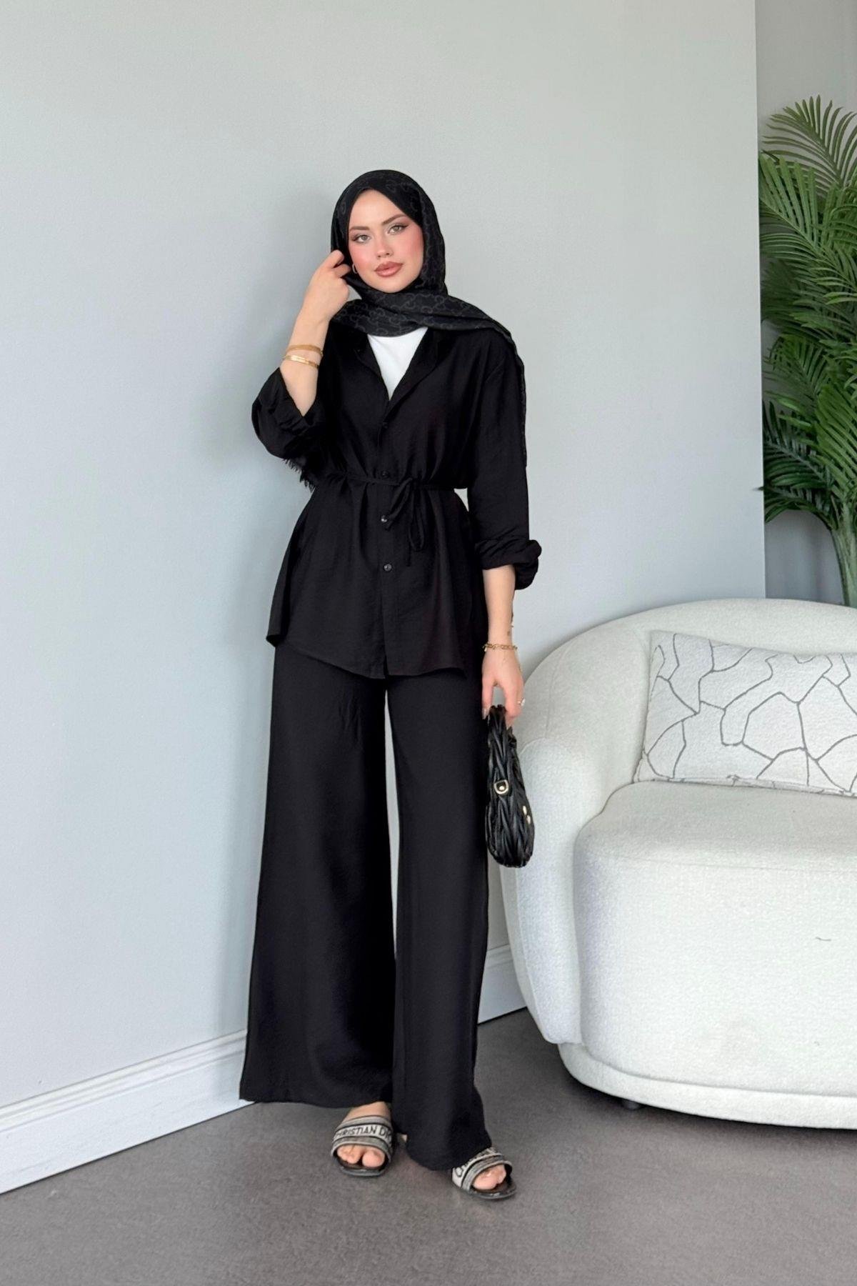 Yalıkavak İkili Takım Siyah, Fiyatları Yalıkavak İkili Takım Siyah- Haza Moda 