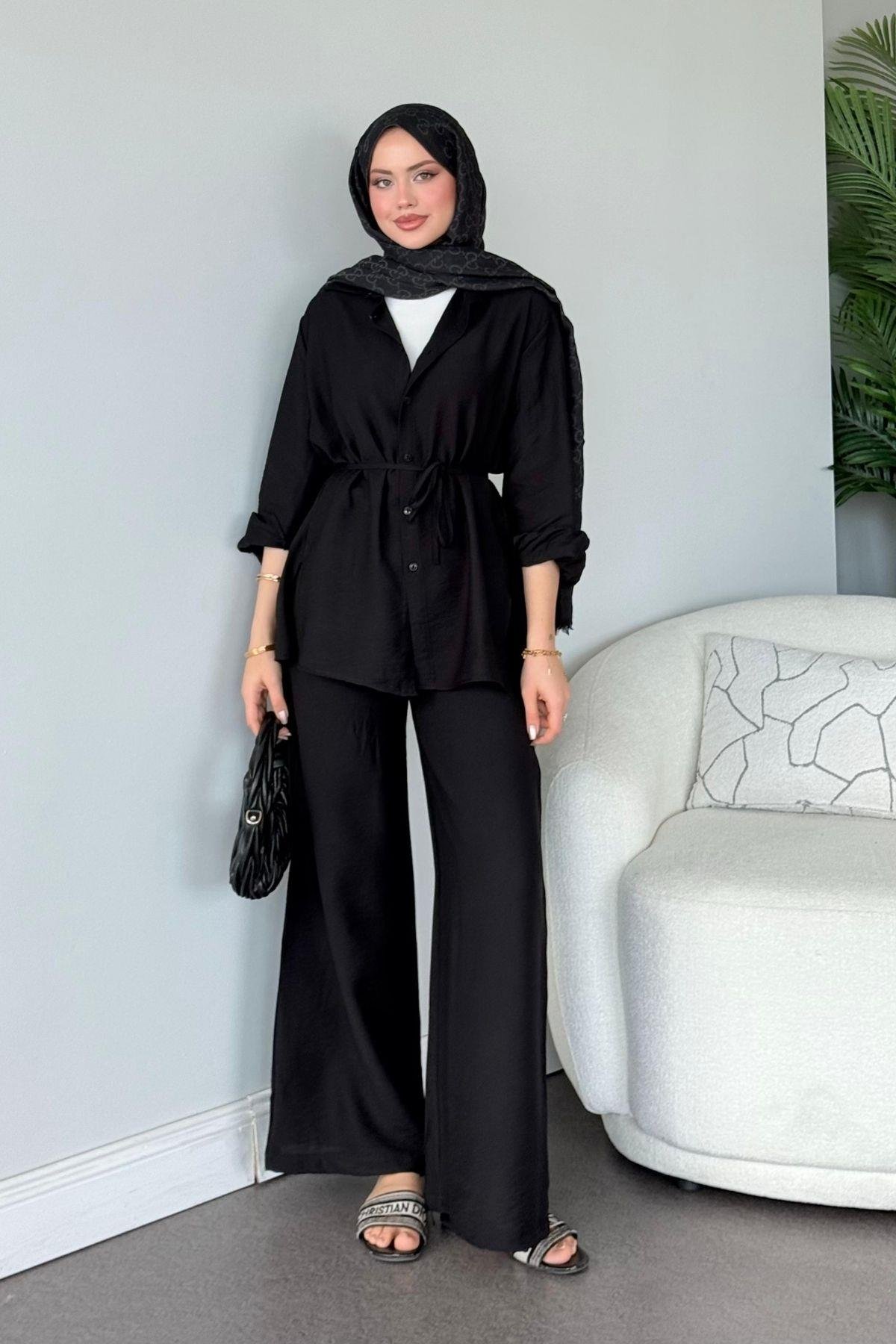 Yalıkavak İkili Takım Siyah, Fiyatları Yalıkavak İkili Takım Siyah- Haza Moda 