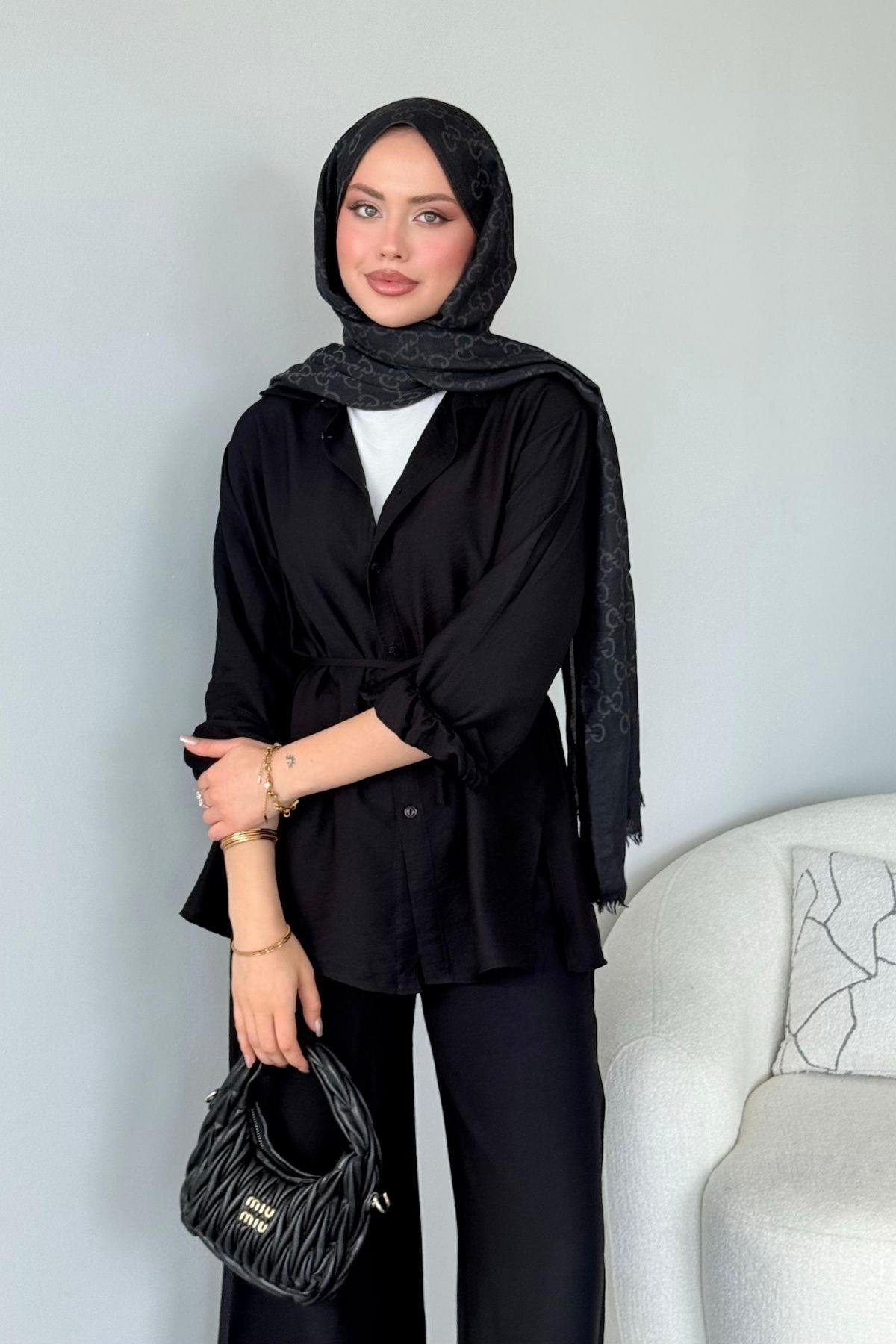 Yalıkavak İkili Takım Siyah, Fiyatları Yalıkavak İkili Takım Siyah- Haza Moda 