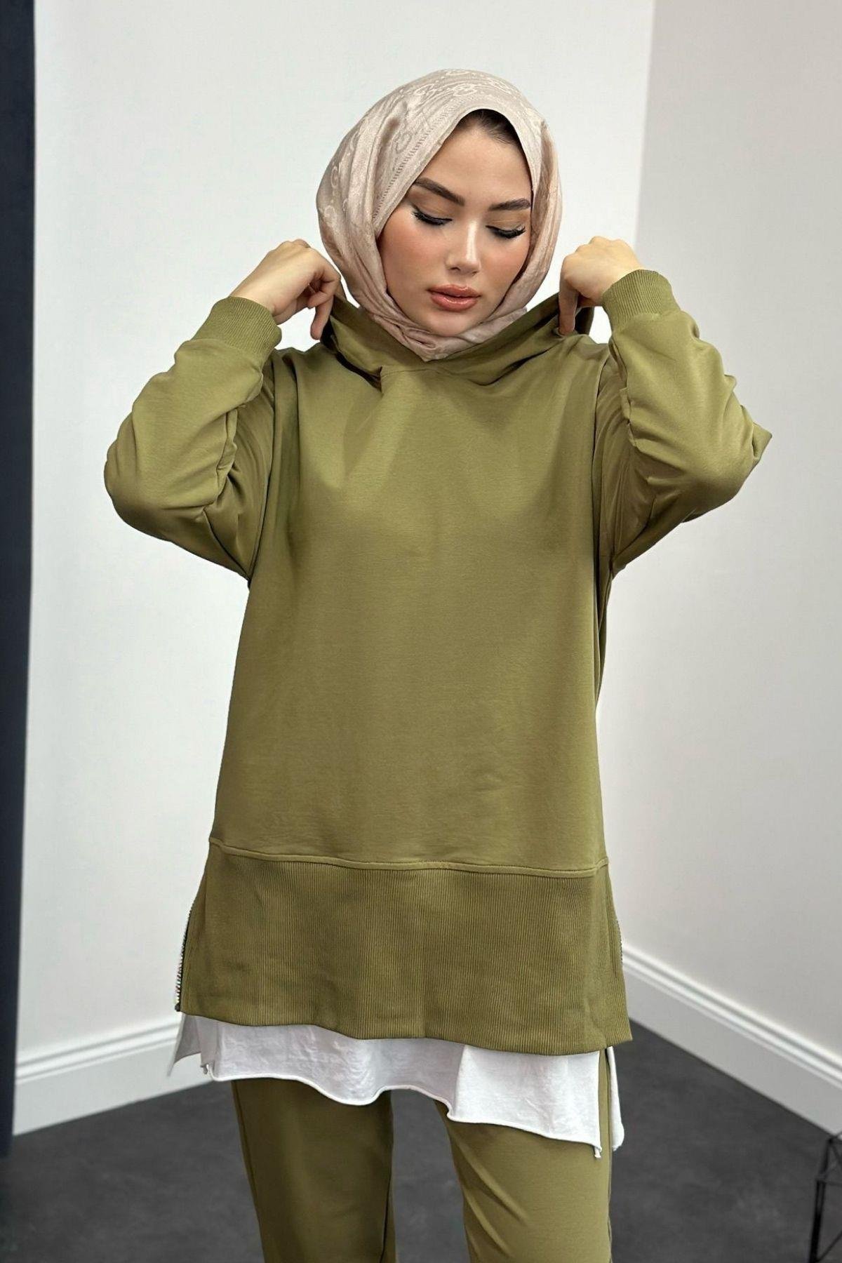 Yanı Fermuarlı Eşofman Takımı Yağyeşili, Fiyatları 