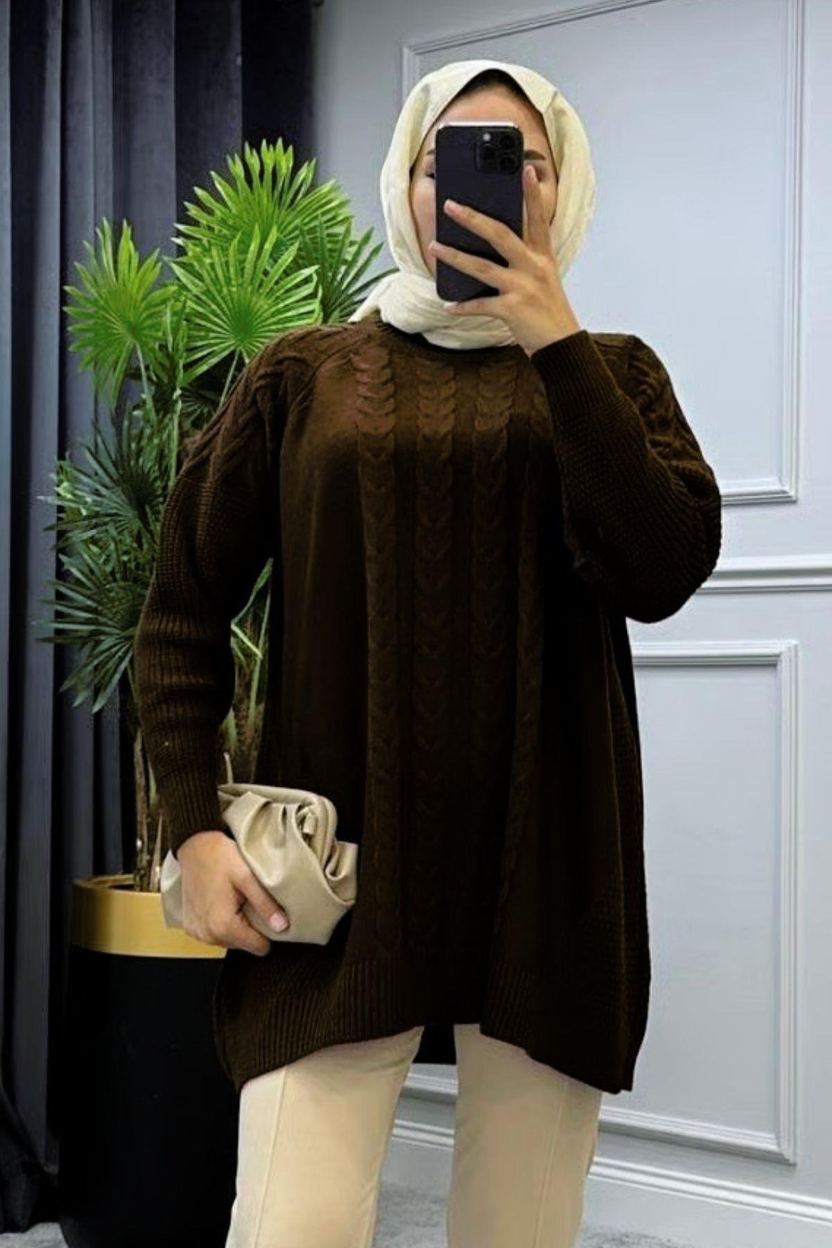 Yarı Örgü Kazak Kahve, Fiyatları 