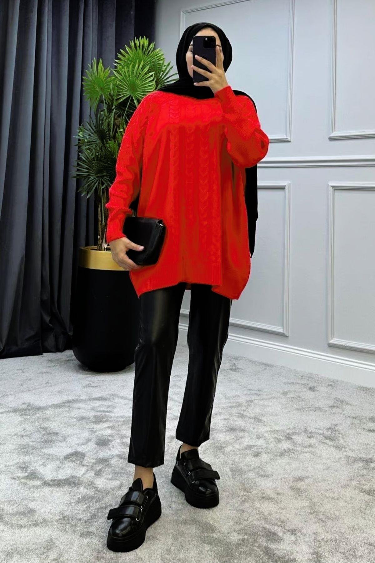 Yarı Örgü Kazak Kırmızı, Fiyatları 