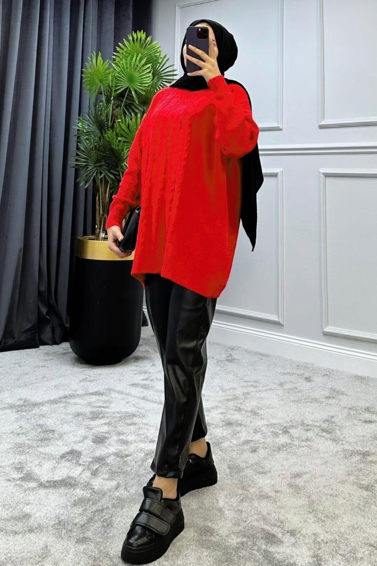 Yarı Örgü Kazak Kırmızı, Fiyatları 