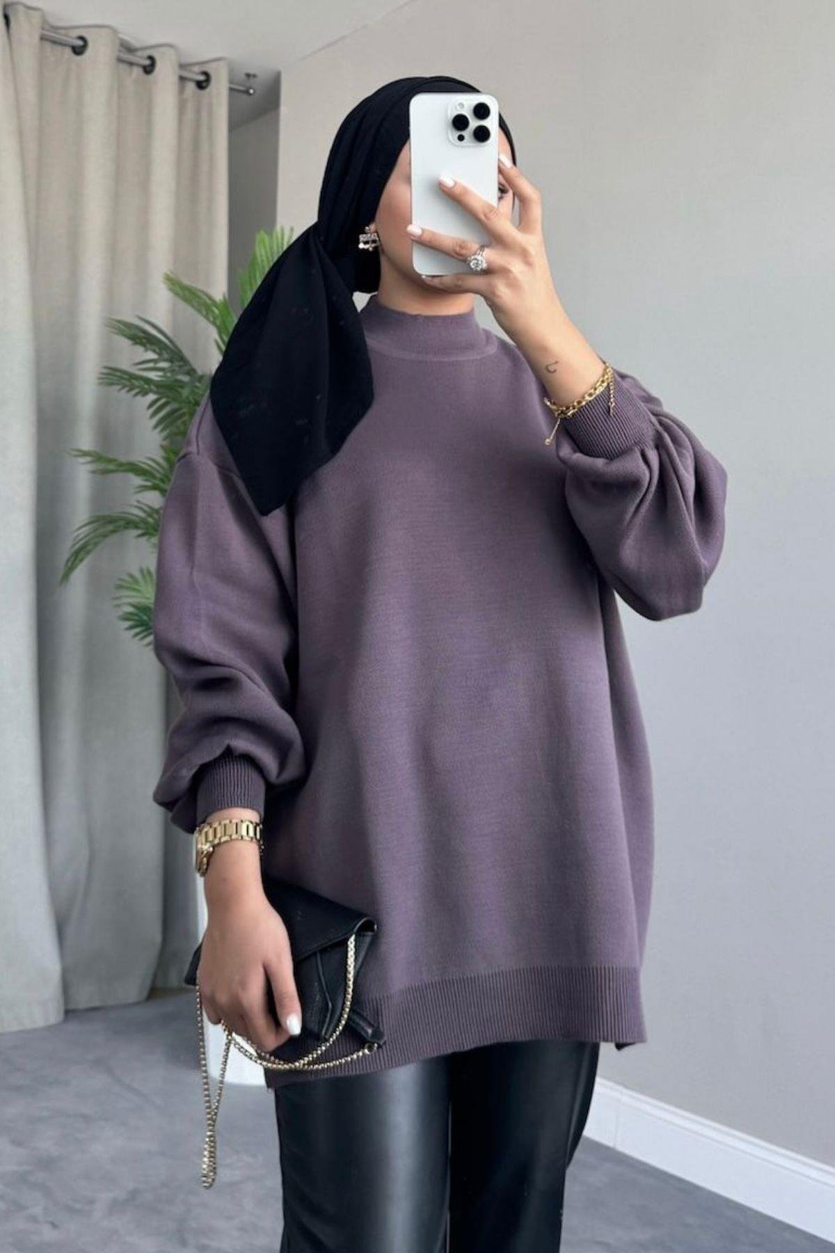 Yarım Boğazlı Triko Kazak Vizon, Fiyatları Yarım Boğazlı Triko Kazak Vizon – Haza Moda | Tesettür Giyim