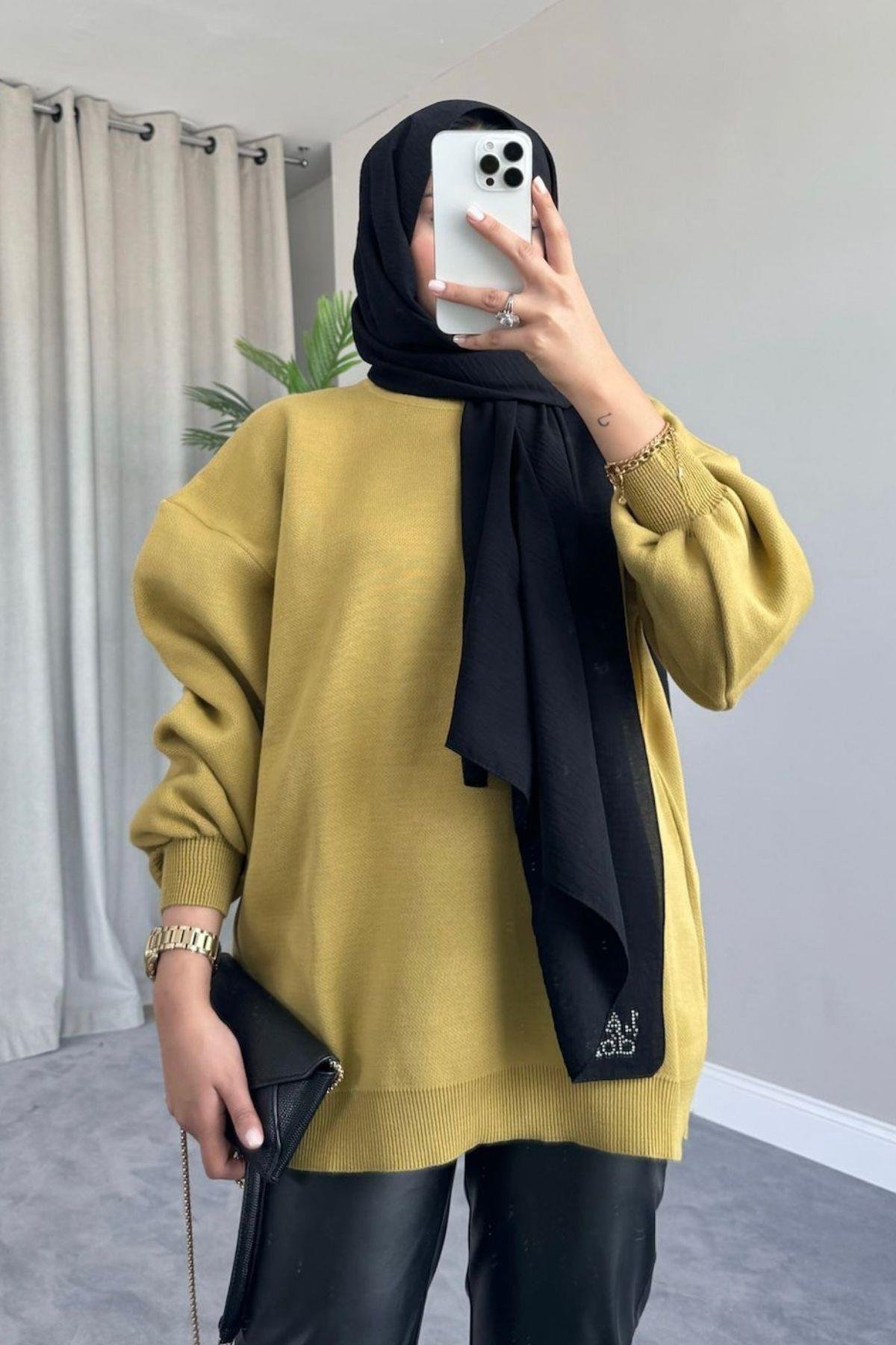 Yarım Boğazlı Triko Kazak Yağyeşili, Fiyatları Yarım Boğazlı Triko Kazak Yağyeşili – Haza Moda | Tesettür Giyim