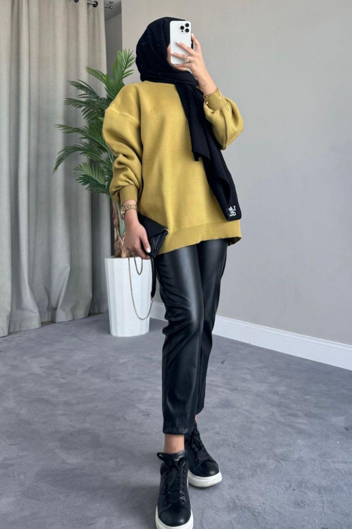 Yarım Boğazlı Triko Kazak Yağyeşili, Fiyatları Yarım Boğazlı Triko Kazak Yağyeşili – Haza Moda | Tesettür Giyim