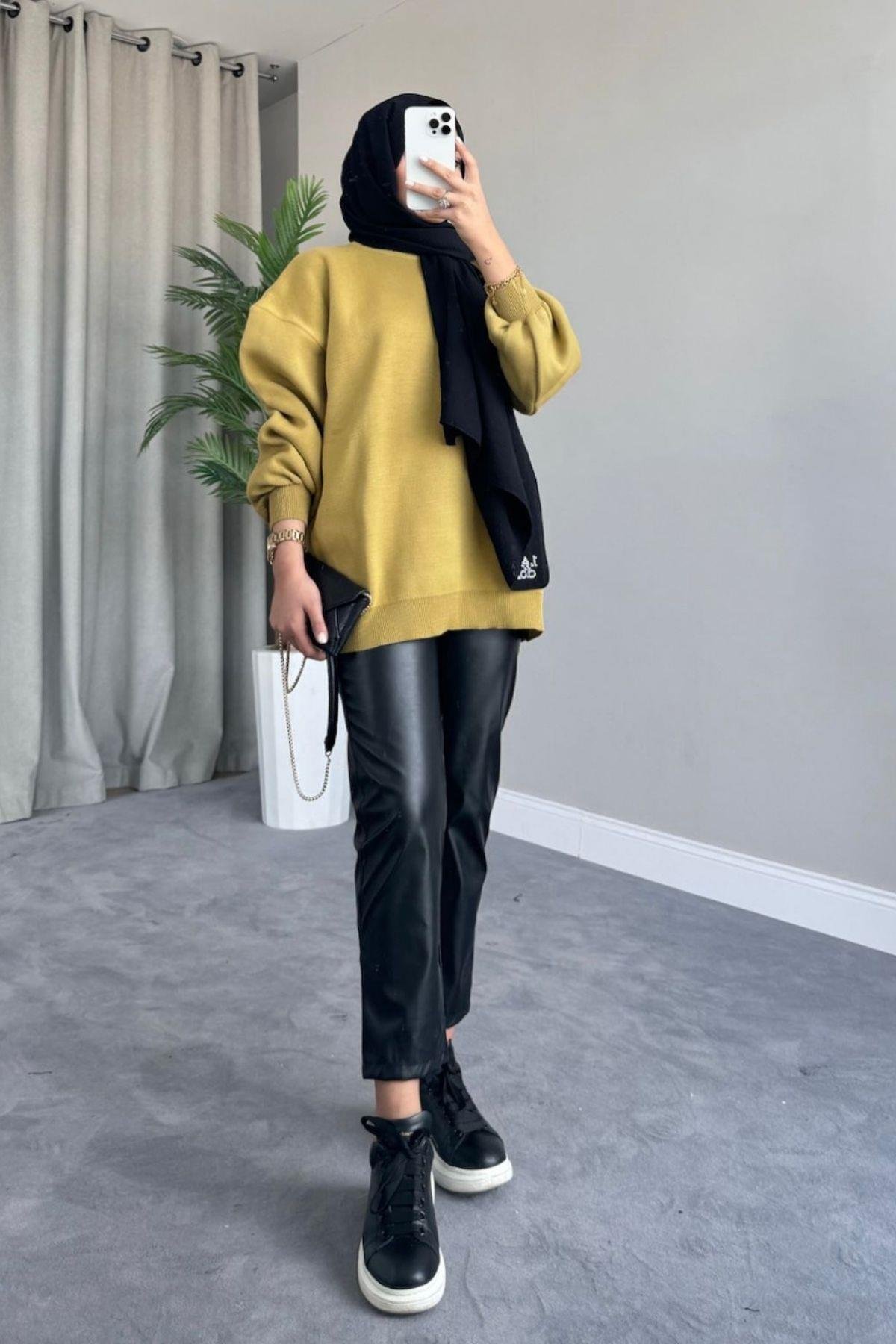 Yarım Boğazlı Triko Kazak Yağyeşili, Fiyatları Yarım Boğazlı Triko Kazak Yağyeşili – Haza Moda | Tesettür Giyim