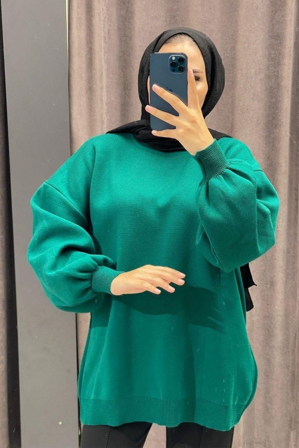 Yarım Boğazlı Triko Kazak Zümrüt, Fiyatları Yarım Boğazlı Triko Kazak Zümrüt – Haza Moda | Tesettür Giyim