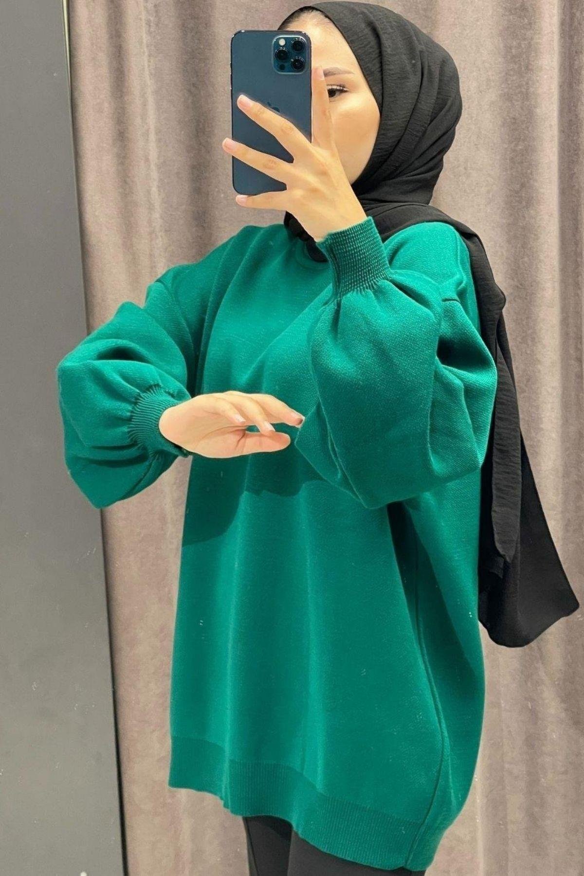 Yarım Boğazlı Triko Kazak Zümrüt, Fiyatları Yarım Boğazlı Triko Kazak Zümrüt – Haza Moda | Tesettür Giyim