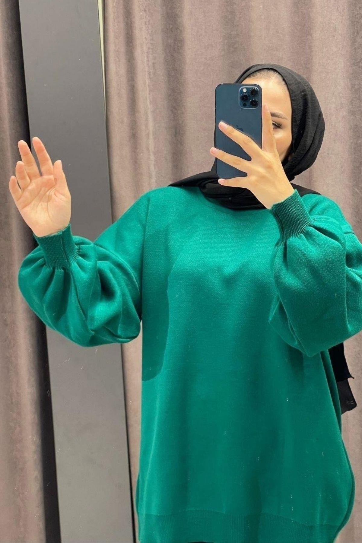 Yarım Boğazlı Triko Kazak Zümrüt, Fiyatları Yarım Boğazlı Triko Kazak Zümrüt – Haza Moda | Tesettür Giyim