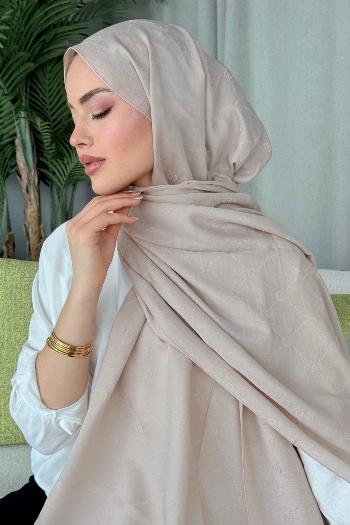 Yaz Esintisi Desen Şal Bej, Fiyatları Yaz Esintisi Desen Şal Bej- Haza Moda 