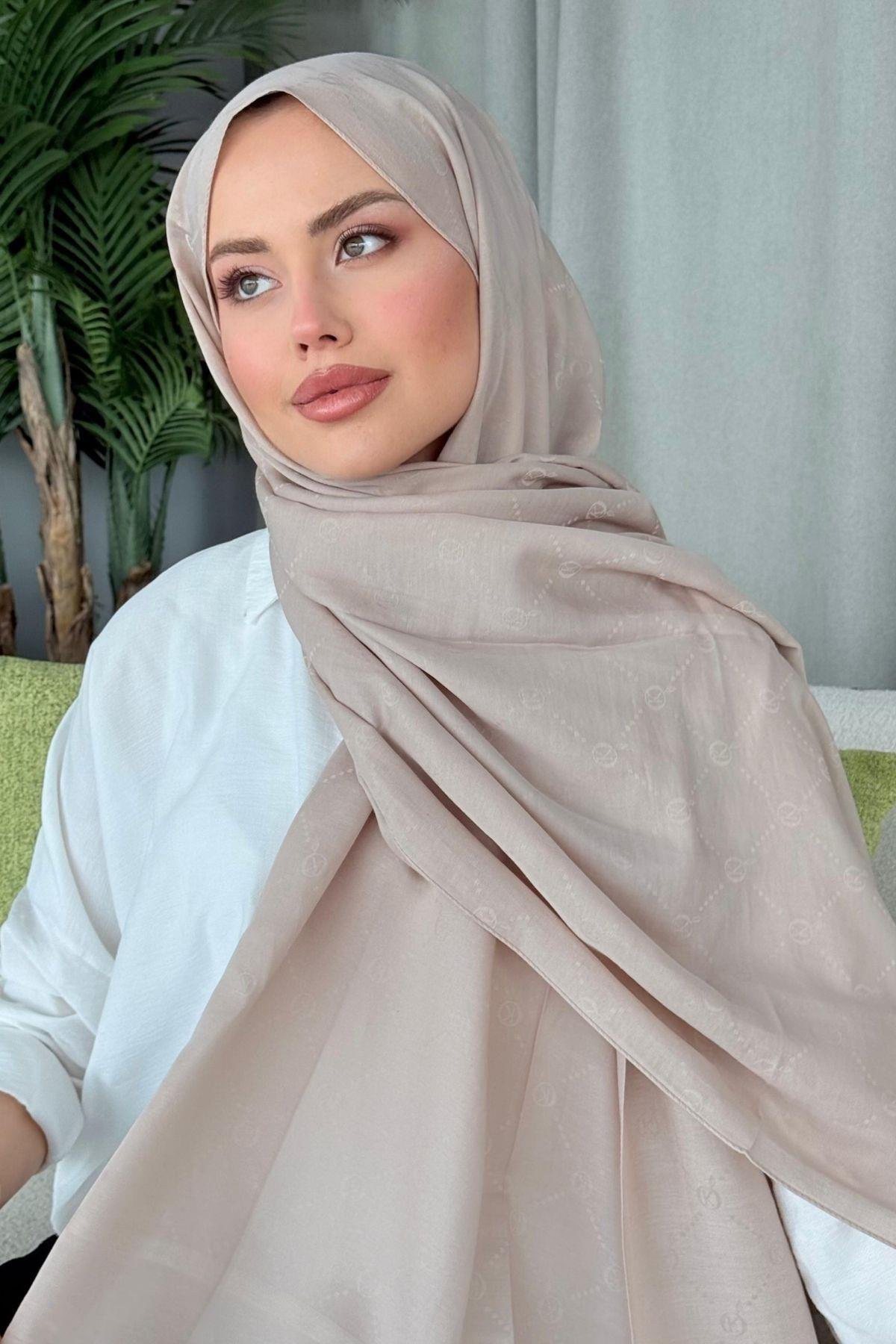 Yaz Esintisi Desen Şal Bej, Fiyatları Yaz Esintisi Desen Şal Bej- Haza Moda 