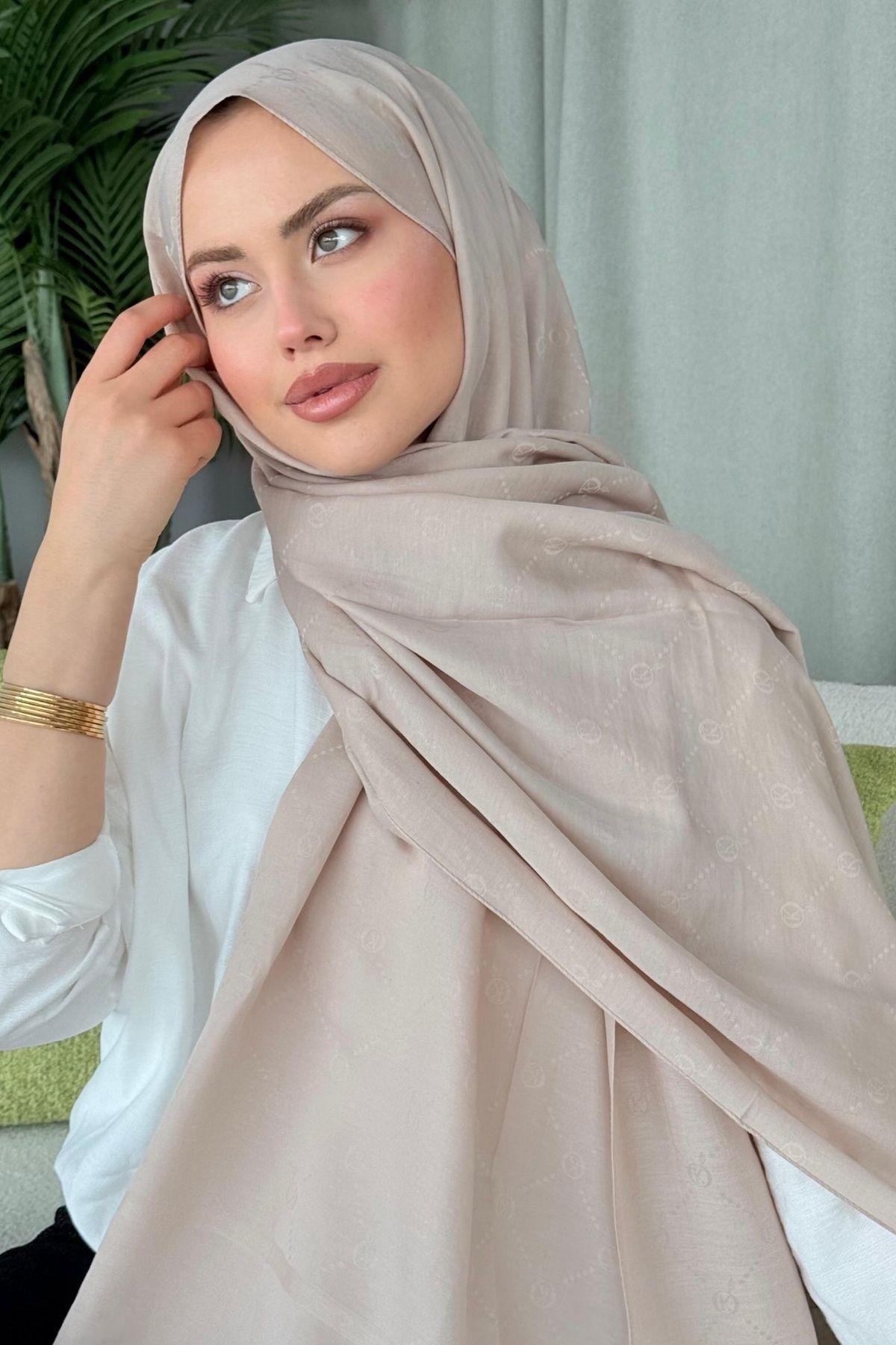 Yaz Esintisi Desen Şal Bej, Fiyatları Yaz Esintisi Desen Şal Bej- Haza Moda 