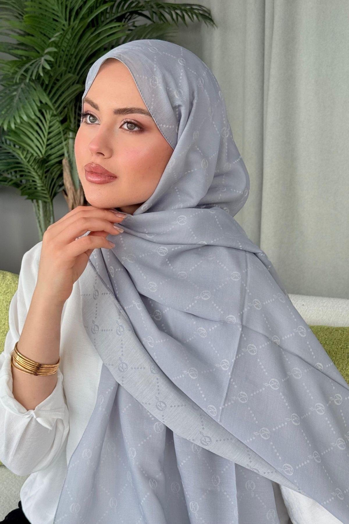 Yaz Esintisi Desen Şal Gri, Fiyatları Yaz Esintisi Desen Şal Gri- Haza Moda 