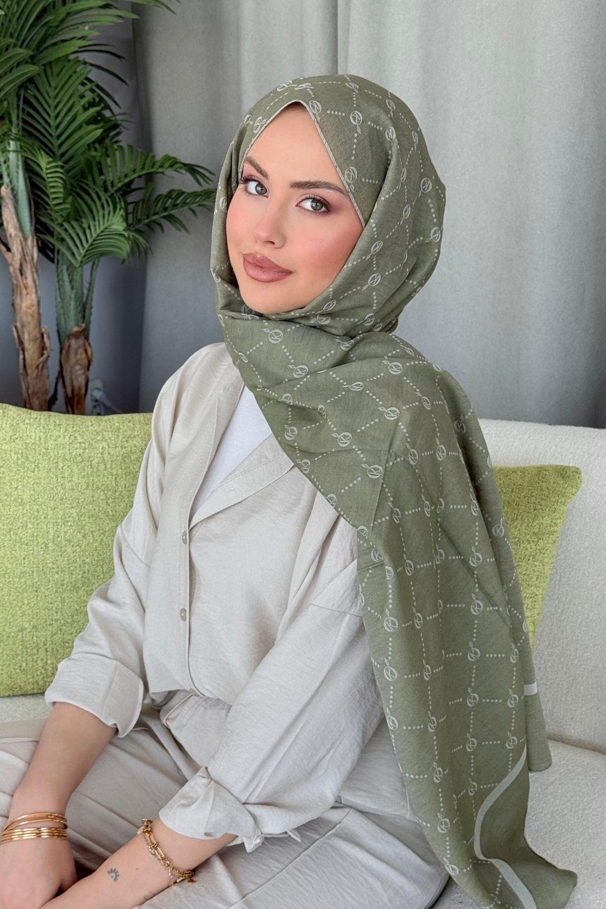 Yaz Esintisi Desen Şal Mint, Fiyatları Yaz Esintisi Desen Şal Mint- Haza Moda 