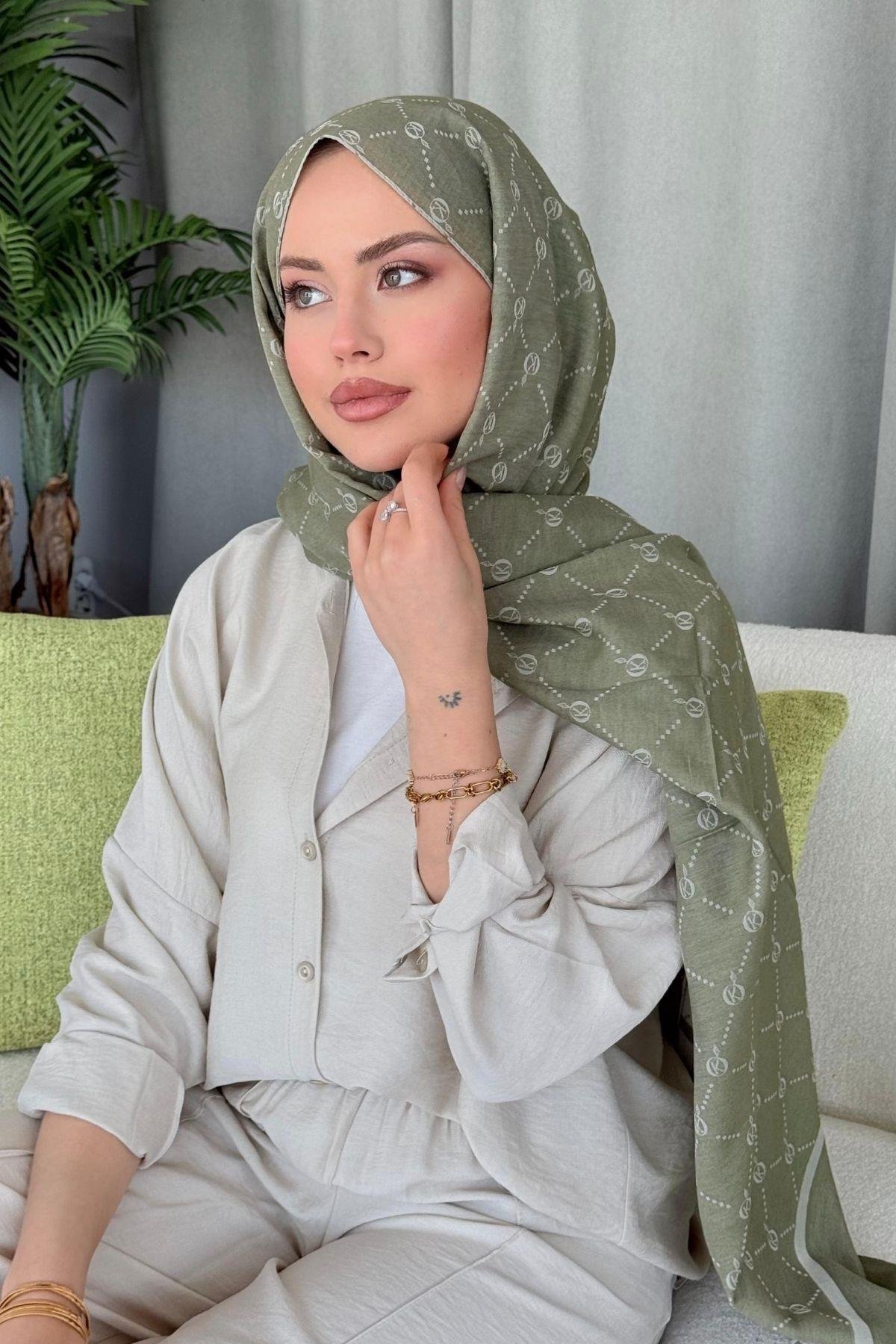 Yaz Esintisi Desen Şal Mint, Fiyatları Yaz Esintisi Desen Şal Mint- Haza Moda 