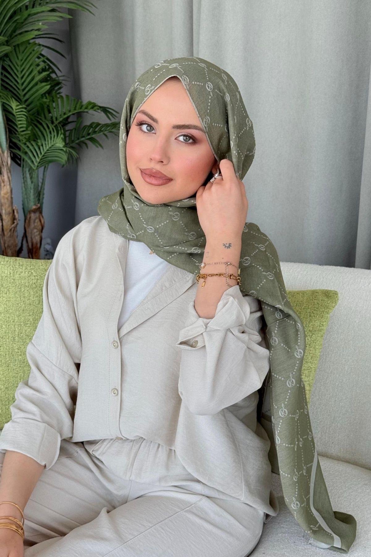 Yaz Esintisi Desen Şal Mint, Fiyatları Yaz Esintisi Desen Şal Mint- Haza Moda 