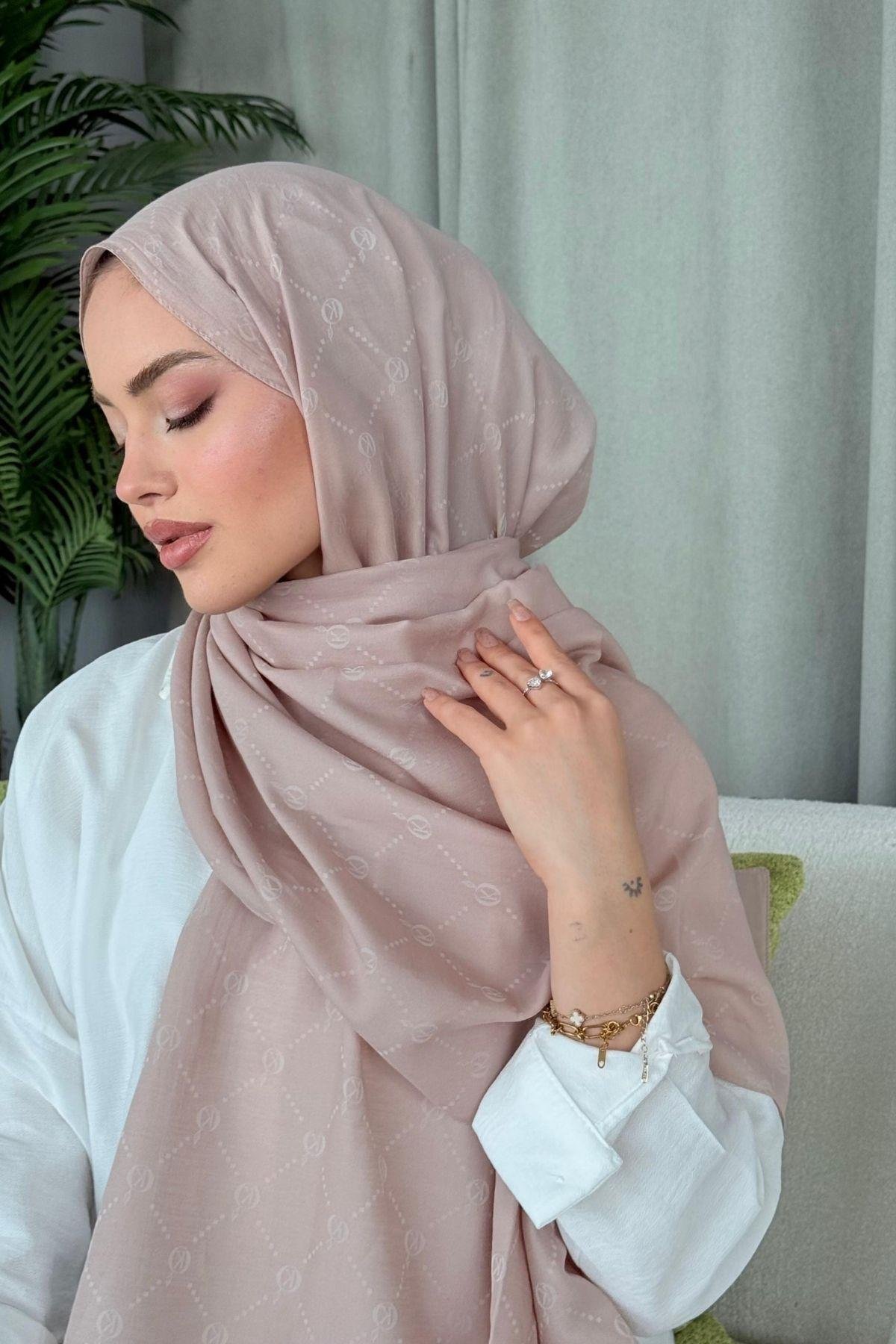 Yaz Esintisi Desen Şal Pudra, Fiyatları Yaz Esintisi Desen Şal Pudra- Haza Moda 