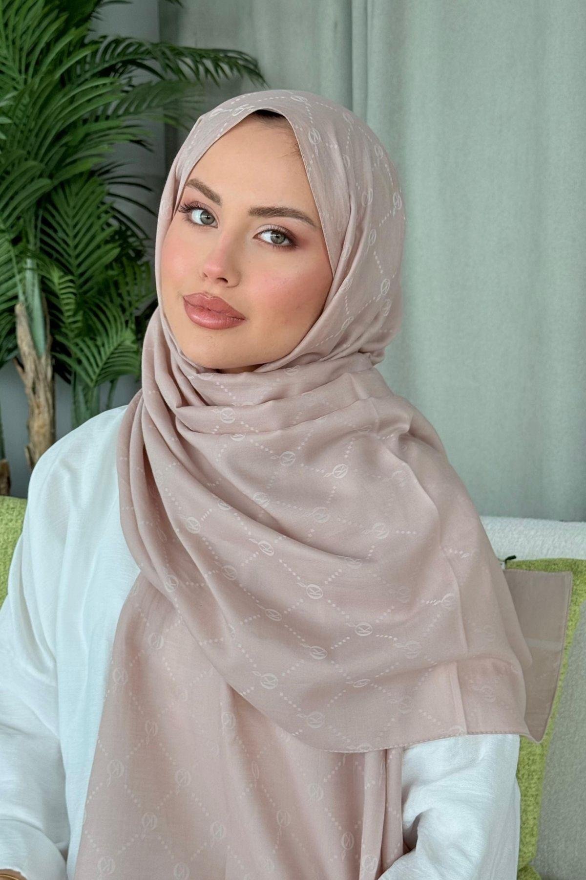 Yaz Esintisi Desen Şal Pudra, Fiyatları Yaz Esintisi Desen Şal Pudra- Haza Moda 