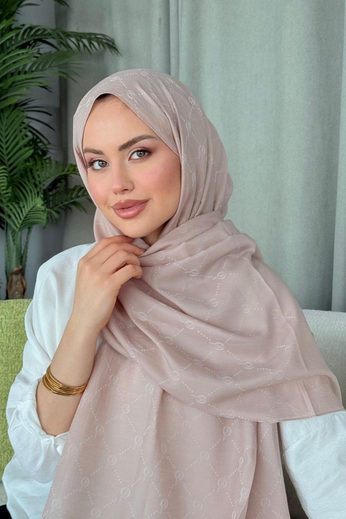 Yaz Esintisi Desen Şal Pudra, Fiyatları Yaz Esintisi Desen Şal Pudra- Haza Moda 