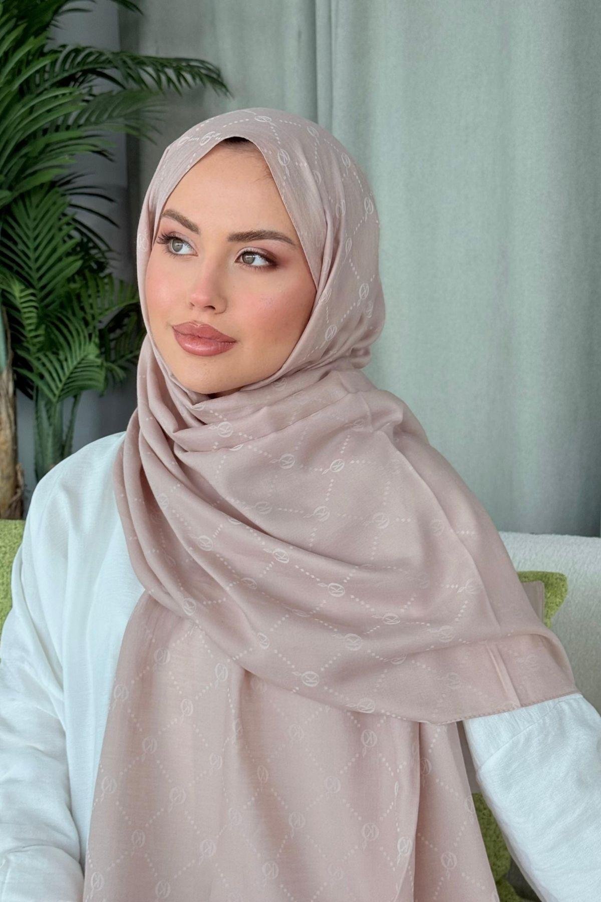 Yaz Esintisi Desen Şal Pudra, Fiyatları Yaz Esintisi Desen Şal Pudra- Haza Moda 