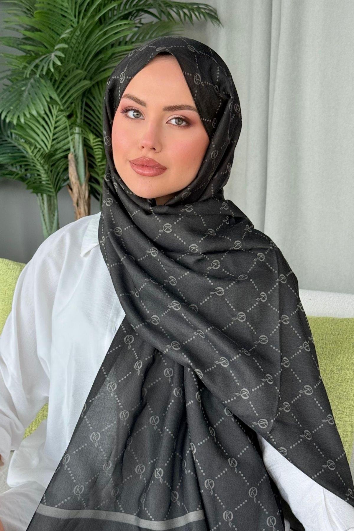 Yaz Esintisi Desen Şal Siyah, Fiyatları Yaz Esintisi Desen Şal Siyah- Haza Moda 