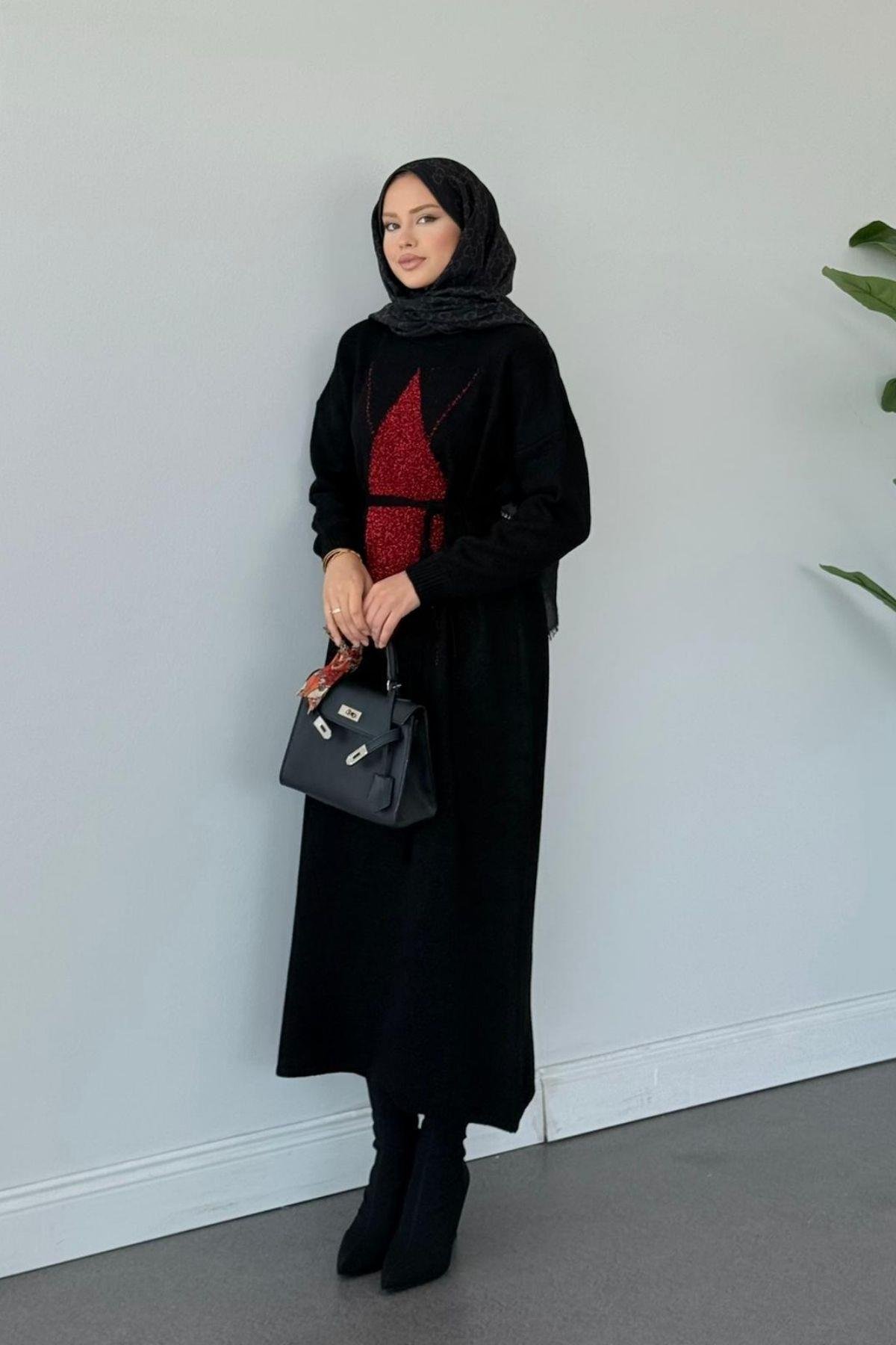 Yıldız Simli Triko Elbise Siyah, Fiyatları Yıldız Simli Triko Elbise Siyah- Haza Moda