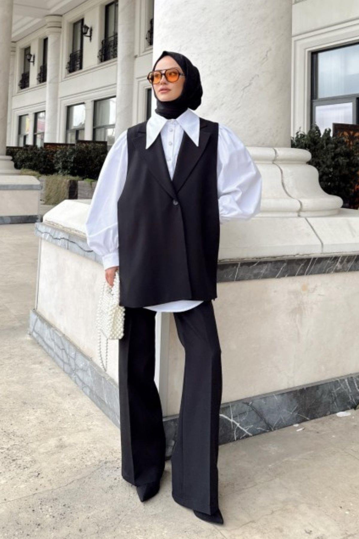 Yırtmaçlı Yelek Takım Siyah, Fiyatları 