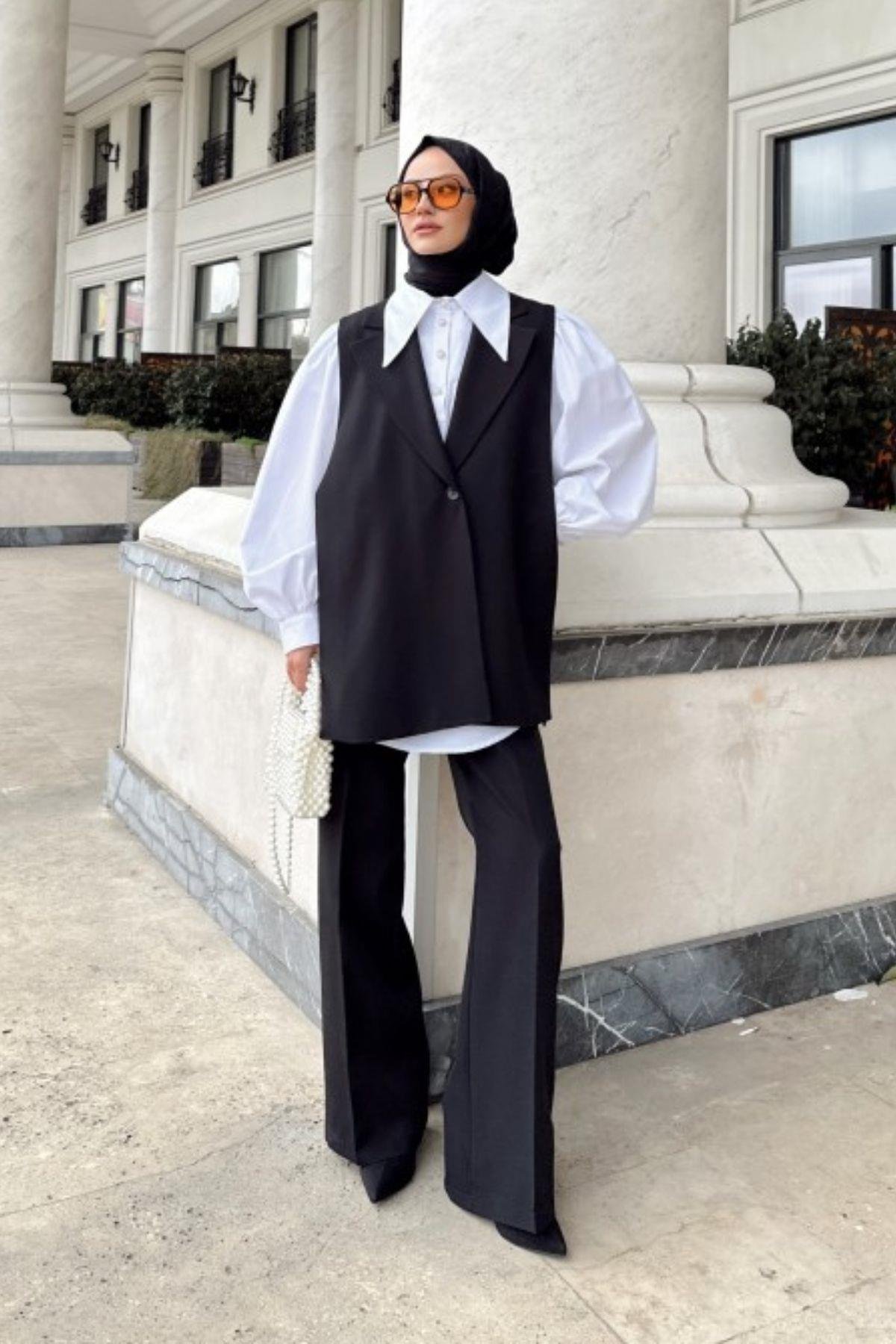 Yırtmaçlı Yelek Takım Siyah, Fiyatları 