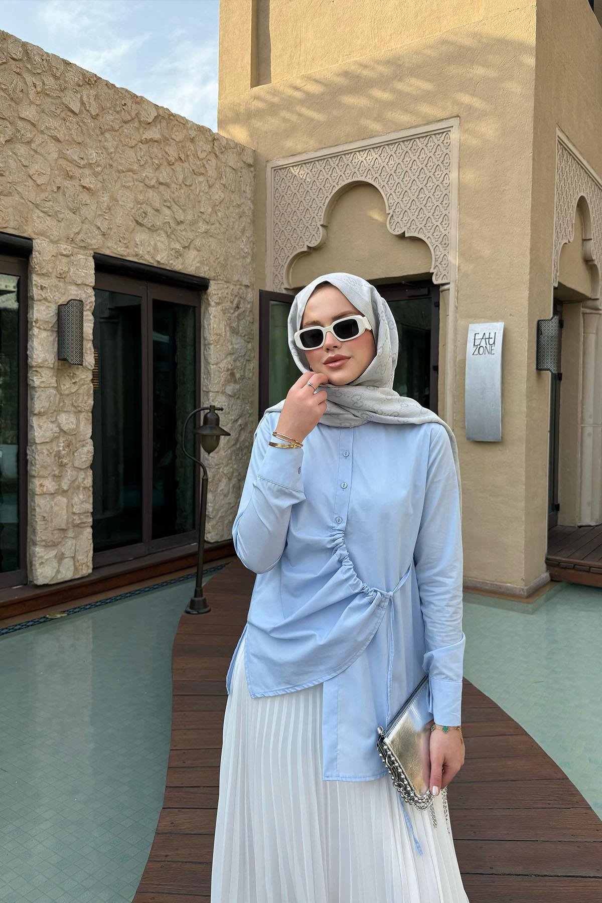 Yüsra Gömlek Bebe Mavi, Fiyatları Yüsra Gömlek Bebe Mavi- Haza Moda
