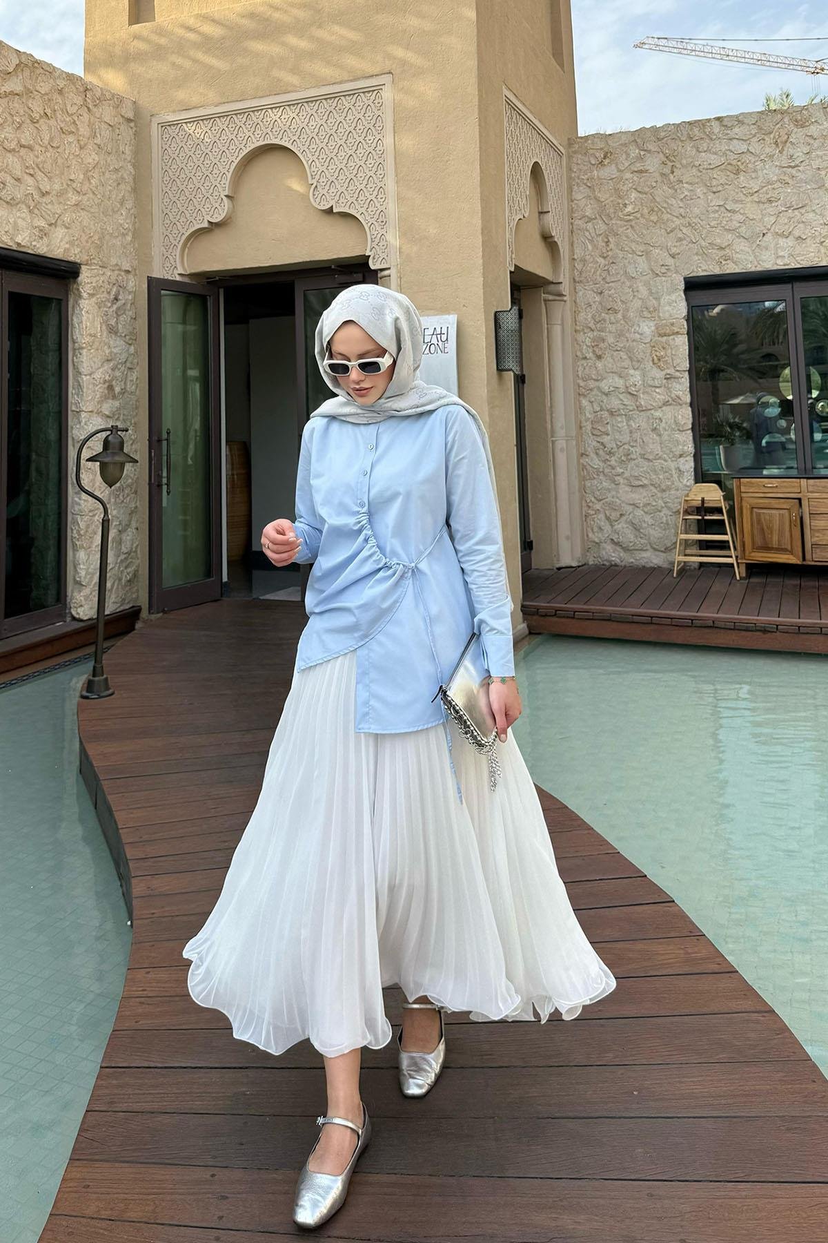 Yüsra Gömlek Bebe Mavi, Fiyatları Yüsra Gömlek Bebe Mavi- Haza Moda