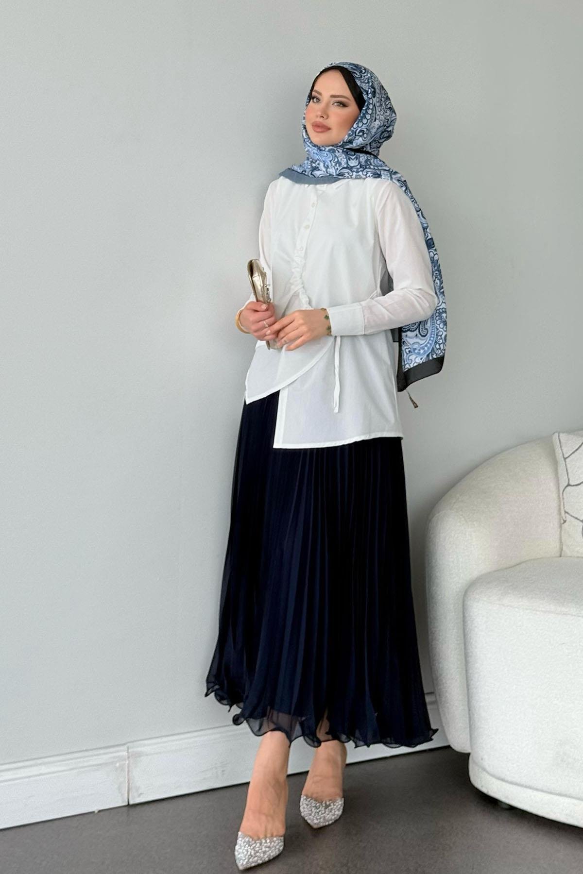 Yüsra Gömlek Beyaz, Fiyatları Yüsra Gömlek Beyaz - Haza Moda
