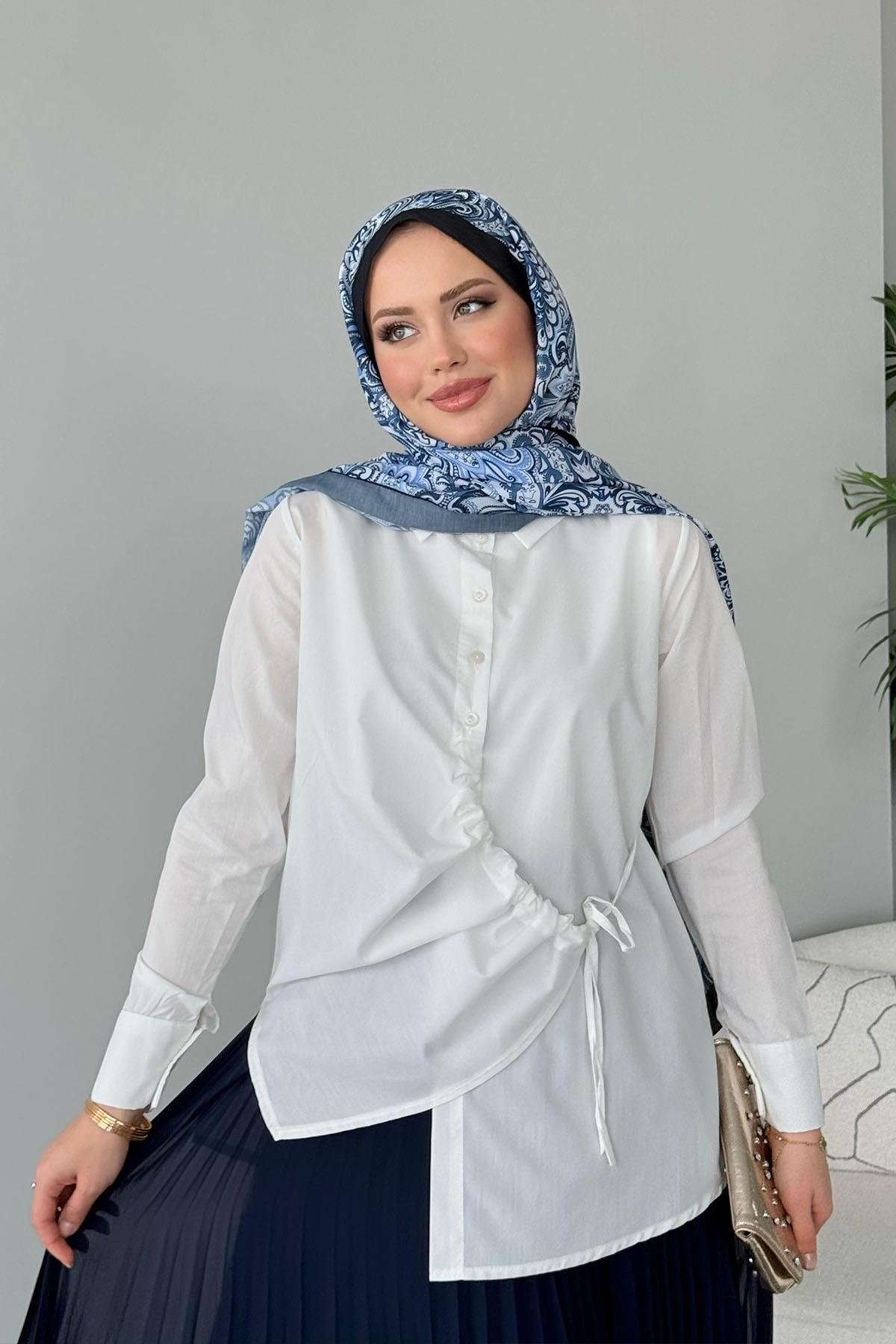 Yüsra Gömlek Beyaz, Fiyatları Yüsra Gömlek Beyaz - Haza Moda