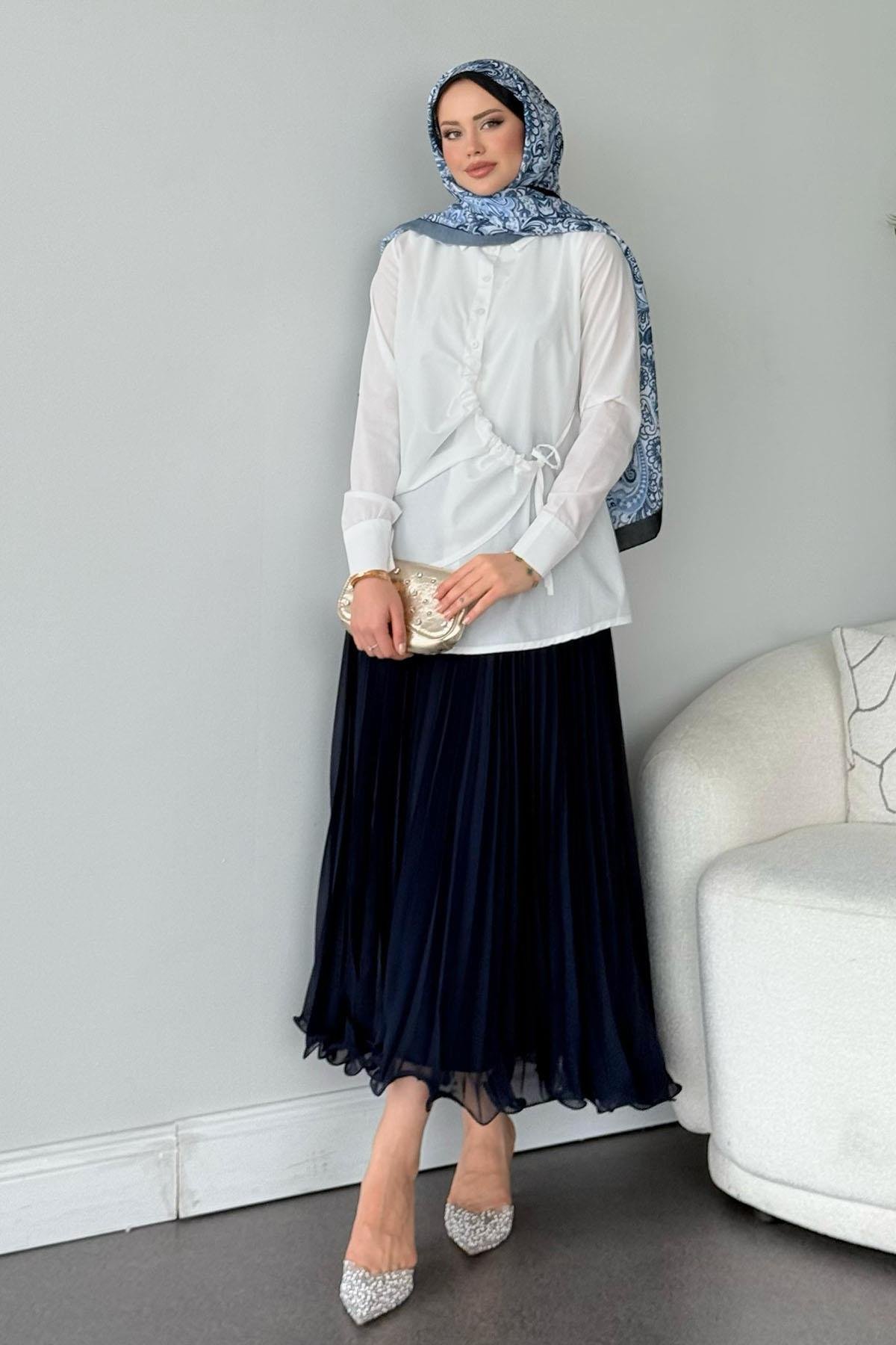 Yüsra Gömlek Beyaz, Fiyatları Yüsra Gömlek Beyaz - Haza Moda