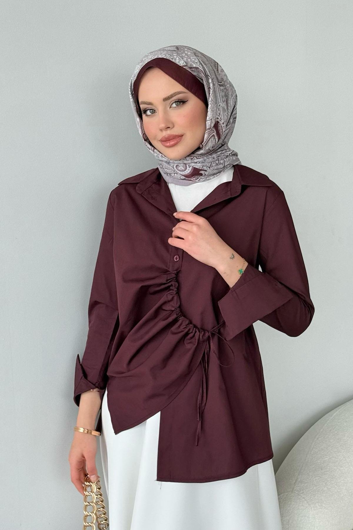 Yüsra Gömlek Cherry, Fiyatları Yüsra Gömlek Cherry - Haza Moda