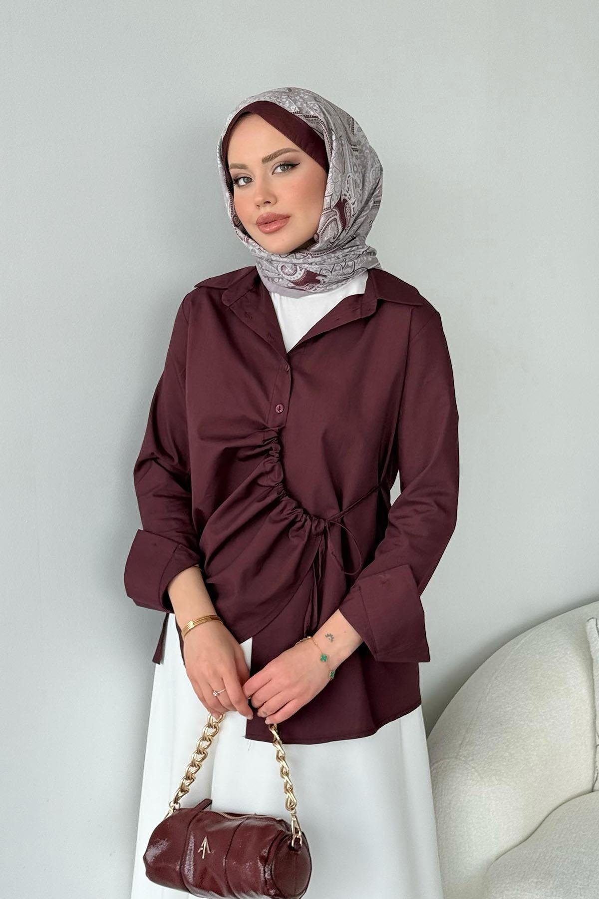 Yüsra Gömlek Cherry, Fiyatları Yüsra Gömlek Cherry - Haza Moda