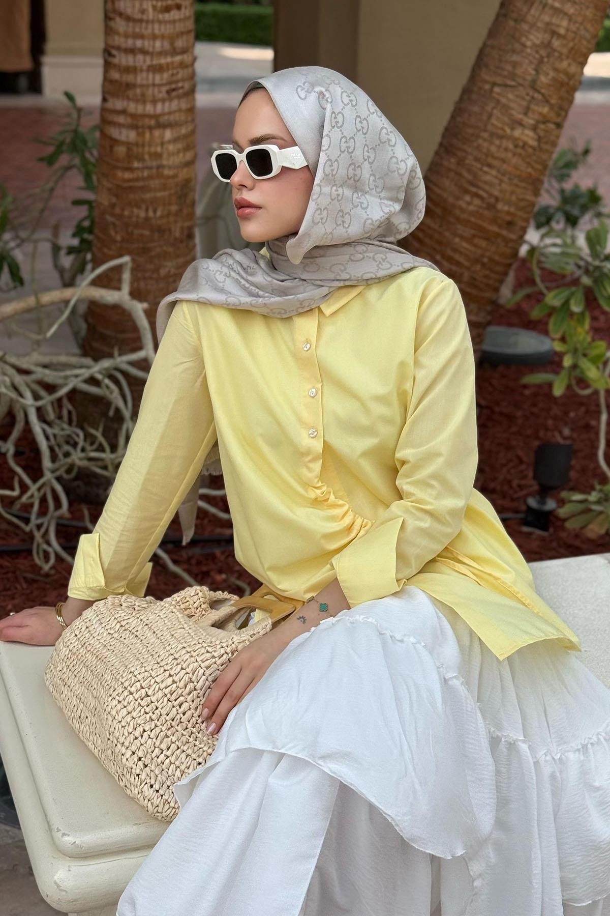 Yüsra Gömlek Sarı, Fiyatları Yüsra Gömlek Sarı- Haza Moda