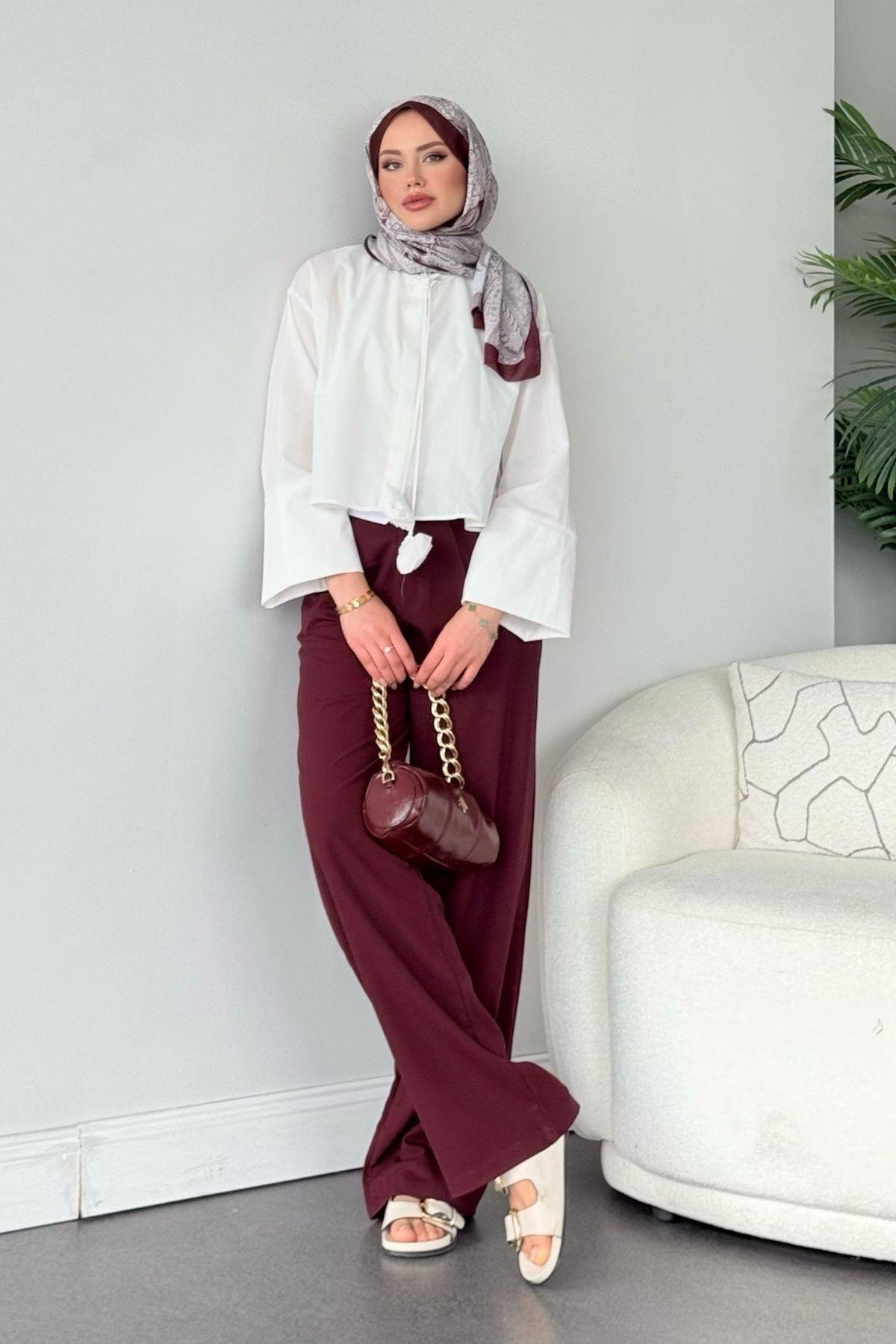 Zar Palazzo Pantolon Mürdüm, Fiyatları 