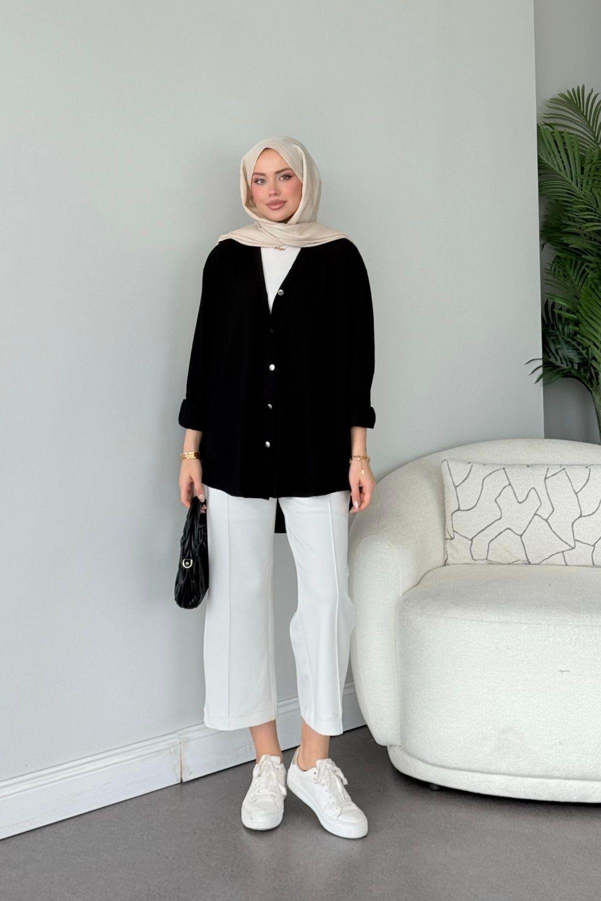 Zelal Gömlek Siyah, Fiyatları Zelal Gömlek Siyah - Haza Moda 