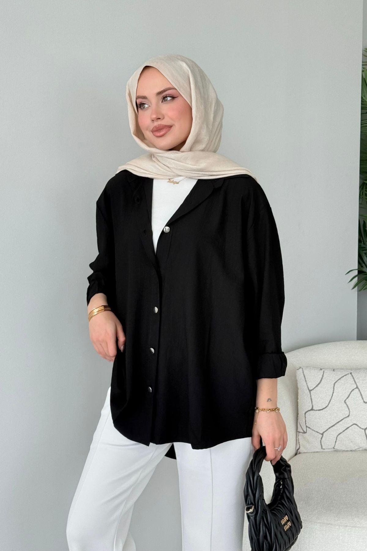 Zelal Gömlek Siyah, Fiyatları Zelal Gömlek Siyah - Haza Moda 